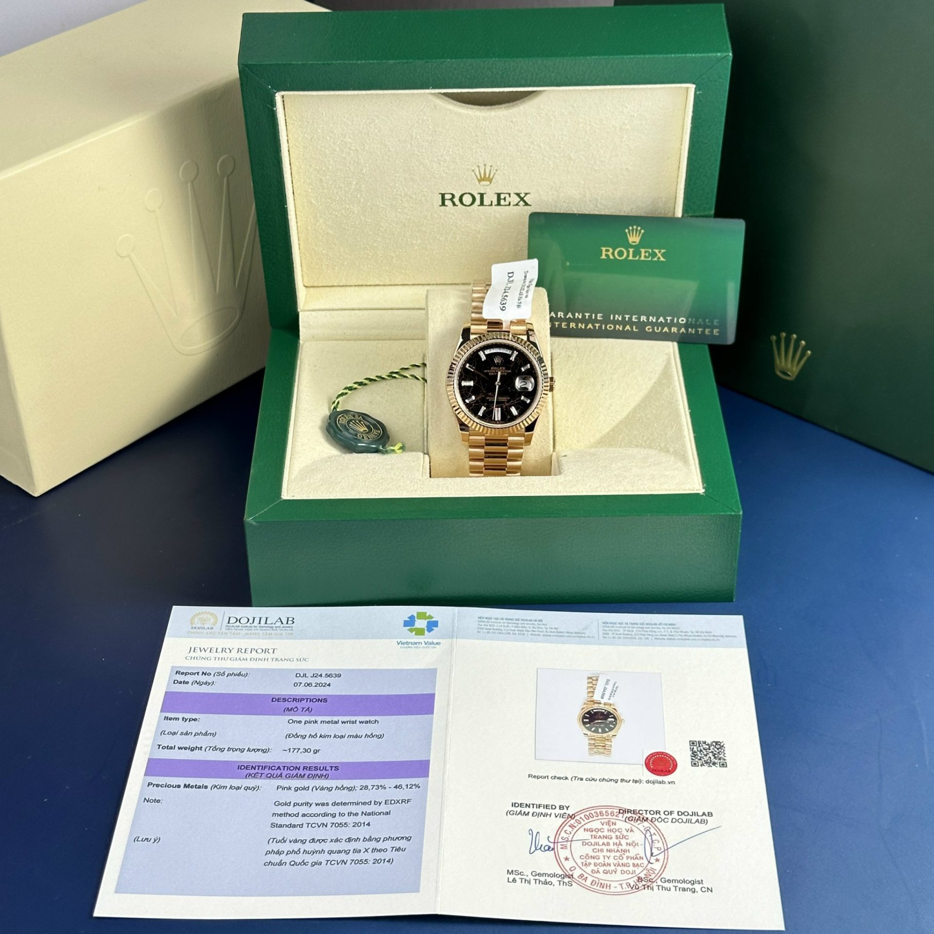 Rolex Best Replica Watch Day-Date 228235 Eisenkiesel Dial 18K Gold Wrapped GMF 40mm - Top club