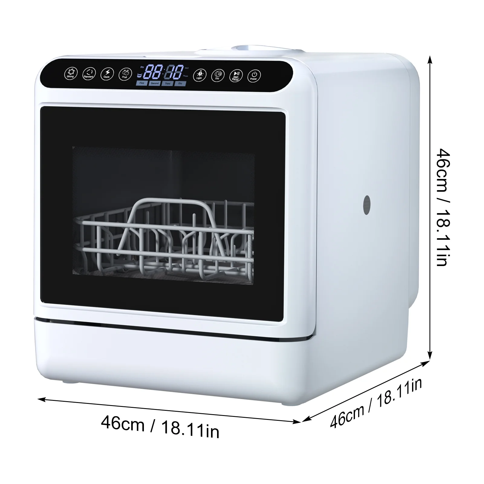 Happydeer Mini Dishwasher with a Built-in 5L Water Tank, No Hookup Needed, 2-Tier Rack, 3-Spray Arm, Air-Dry Function, Automatic Smart Portable Countertop Dishwasher