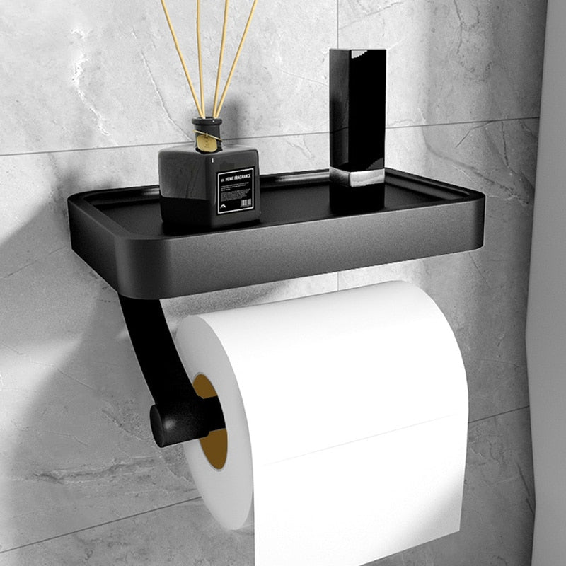 PraktiShelf - Functionele Toiletrolhouder met Extra Opbergruimte