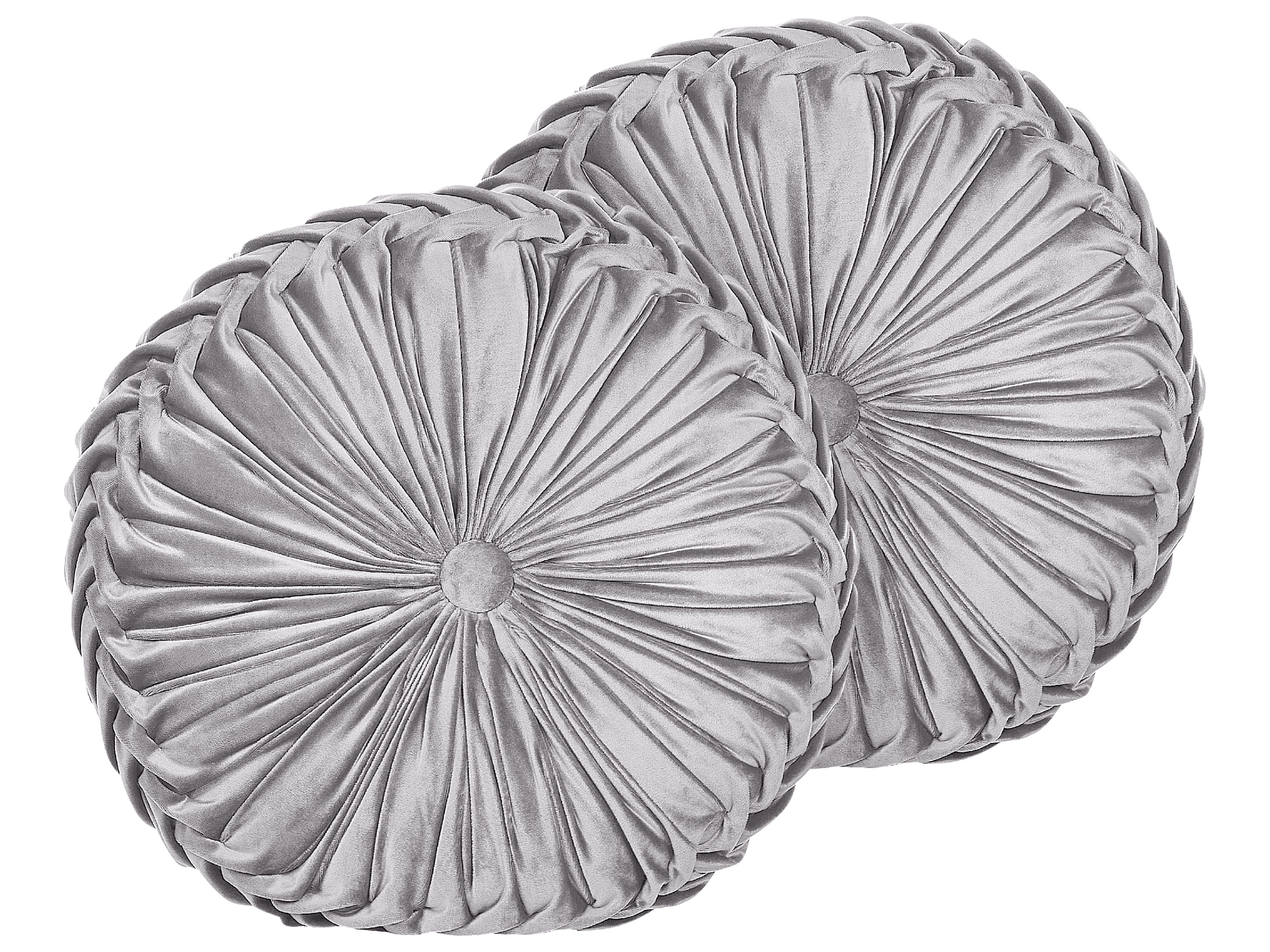 Set of 2 Decorative Cushions UDALA Velvet 40 x 40 cm Grey Solid