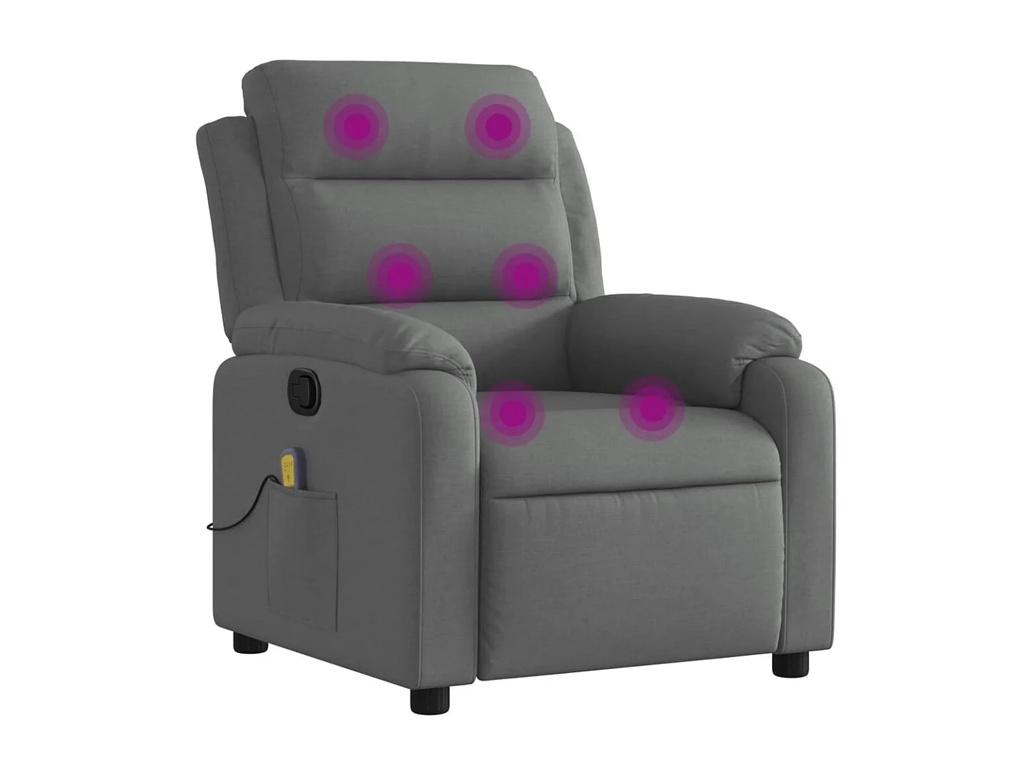 Fauteuil inclinable-Chaise de relax-Fauteuil de Massage gris foncé tissu SHL5377