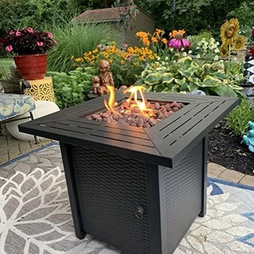 28-inch 50,000-watt Automatic Ignition Gas Fire Pit Table With 6.6-pound Stone Shelf - CSA-Certified - Image 3 28-inch 50,000-watt Automatic Ignition Gas Fire Pit Table With 6.6-pound Stone Shelf - CSA-Certified - Image 3