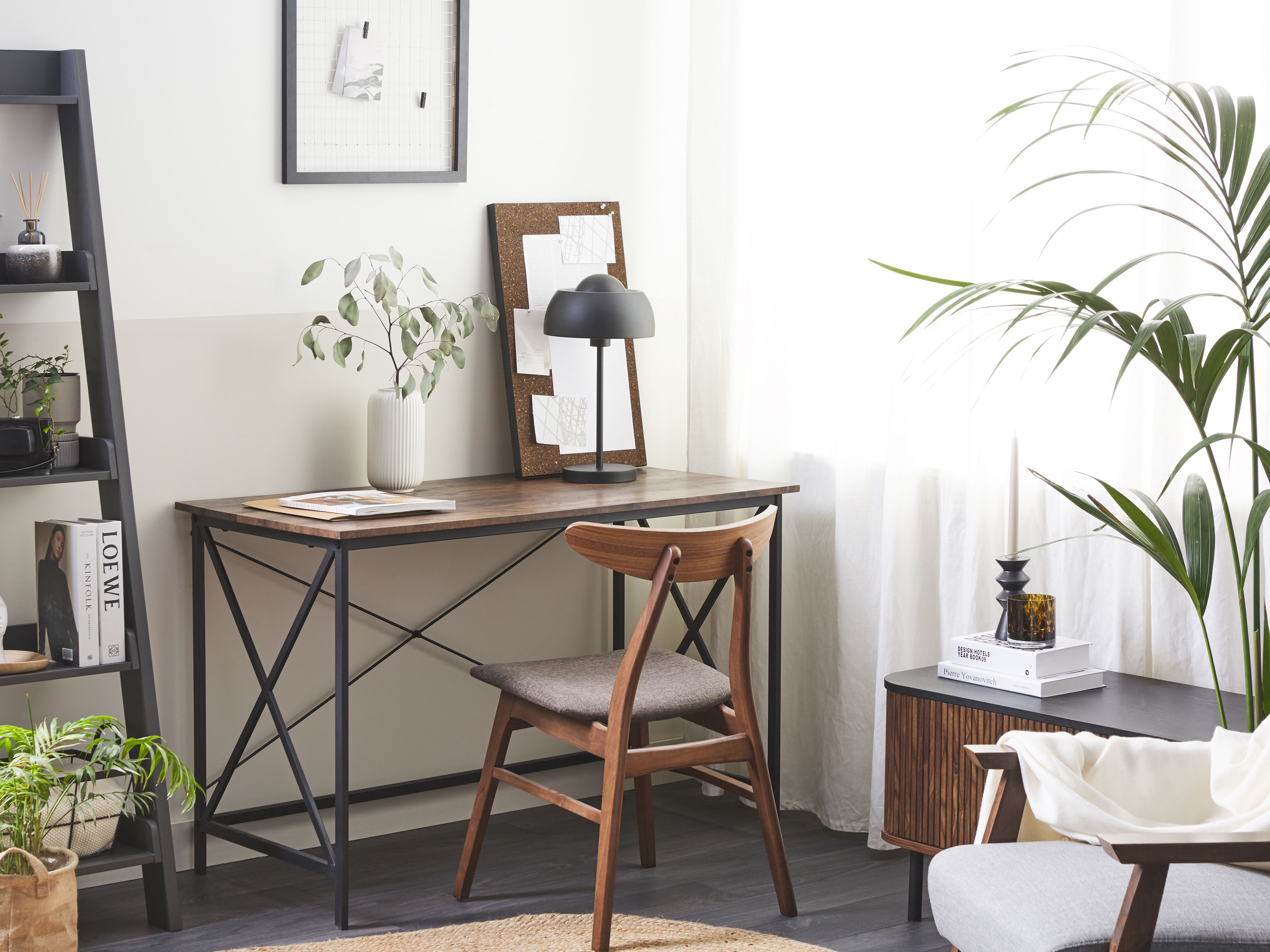 Home Office Desk FUTON Dark Brown 115 cm 60 cm