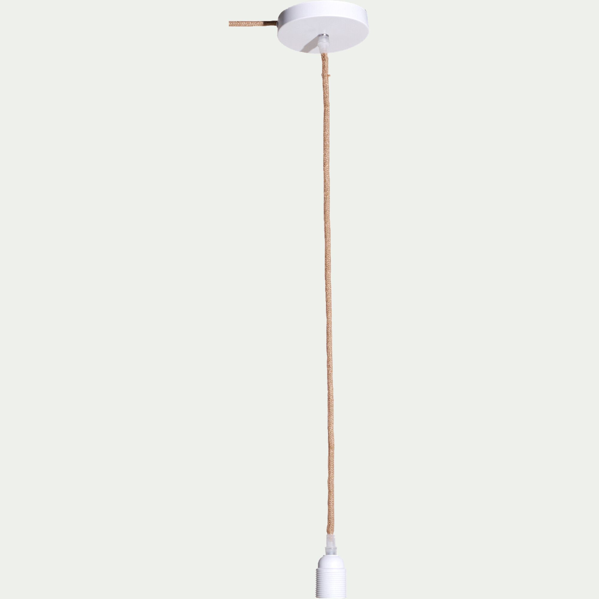 ARGUIN - Cordon électrique en tissu naturel avec support blanc L150cm - naturel