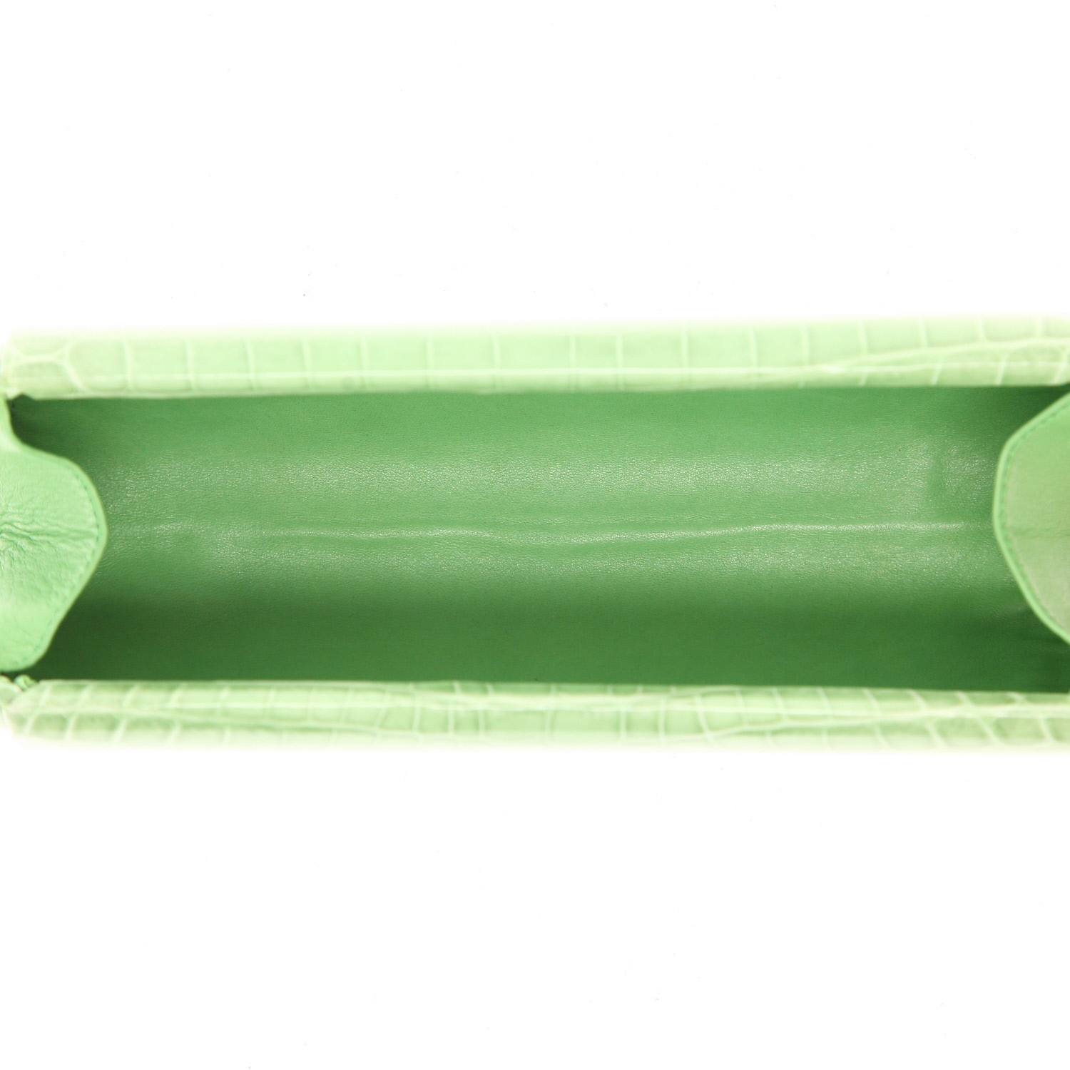 Dior pouch in green crocodile1:1High-quality replica