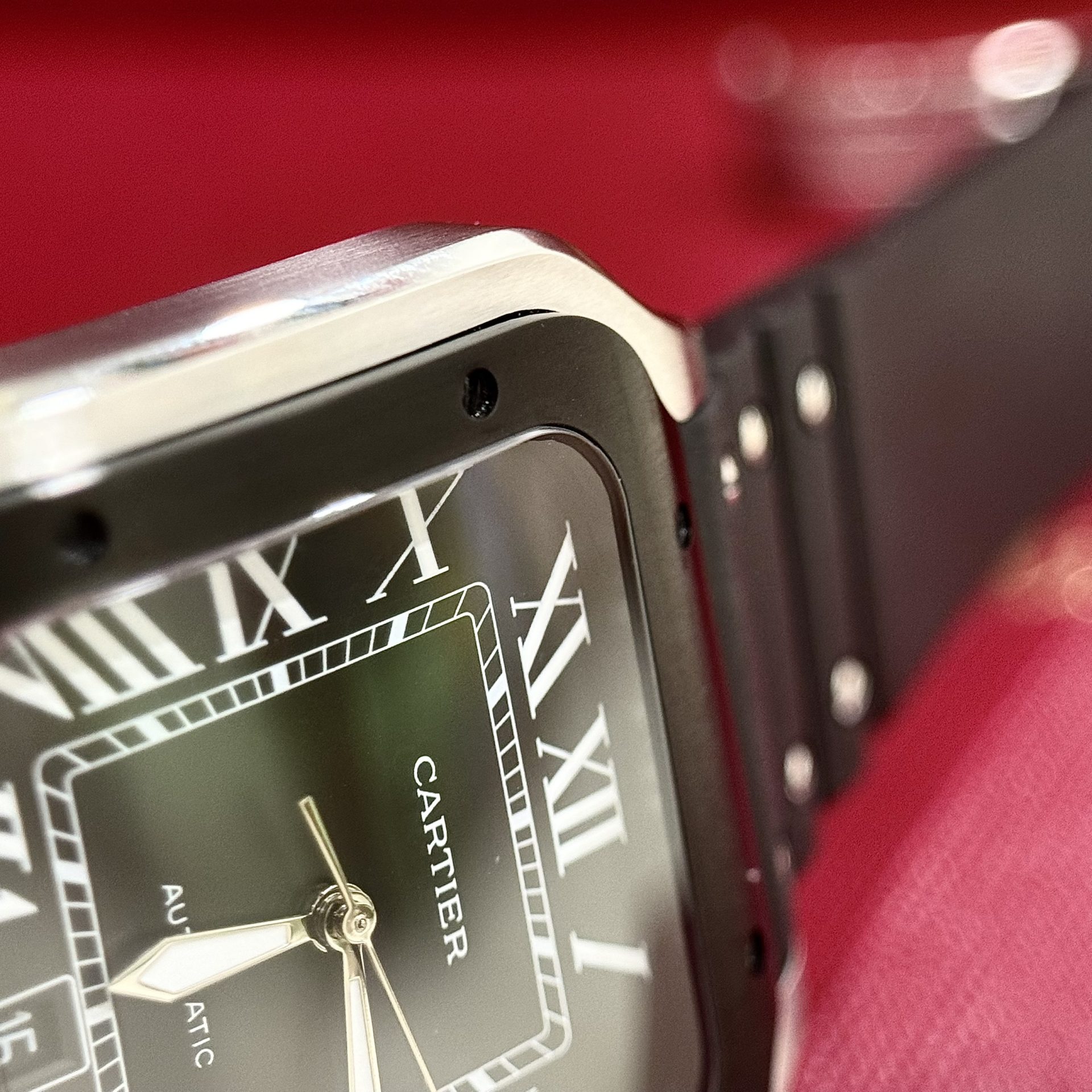 Cartier Replica Watches Santos Black Dial Roman Numeral Pile BV Factory 39.8mm - Top club