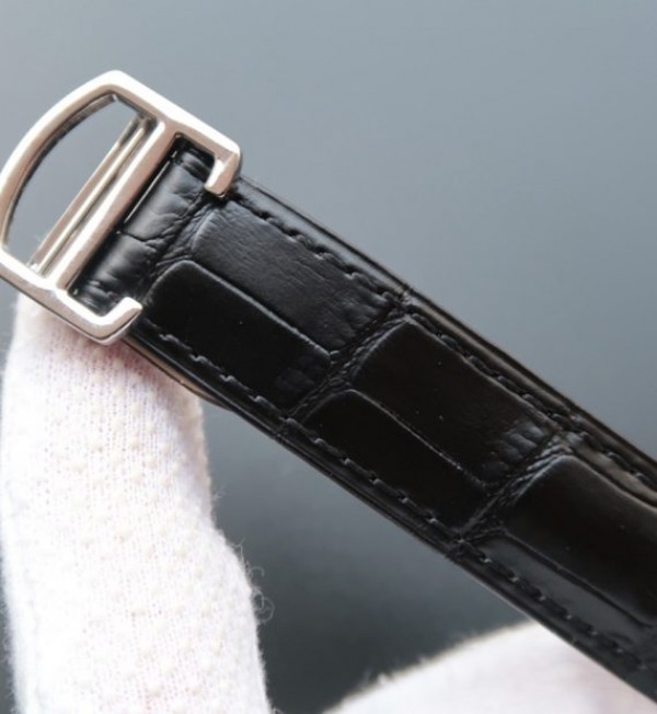 Replica Cartier Cle de Cartier SS White Textured Dial Leather Strap MIYOTA9015 - Top club