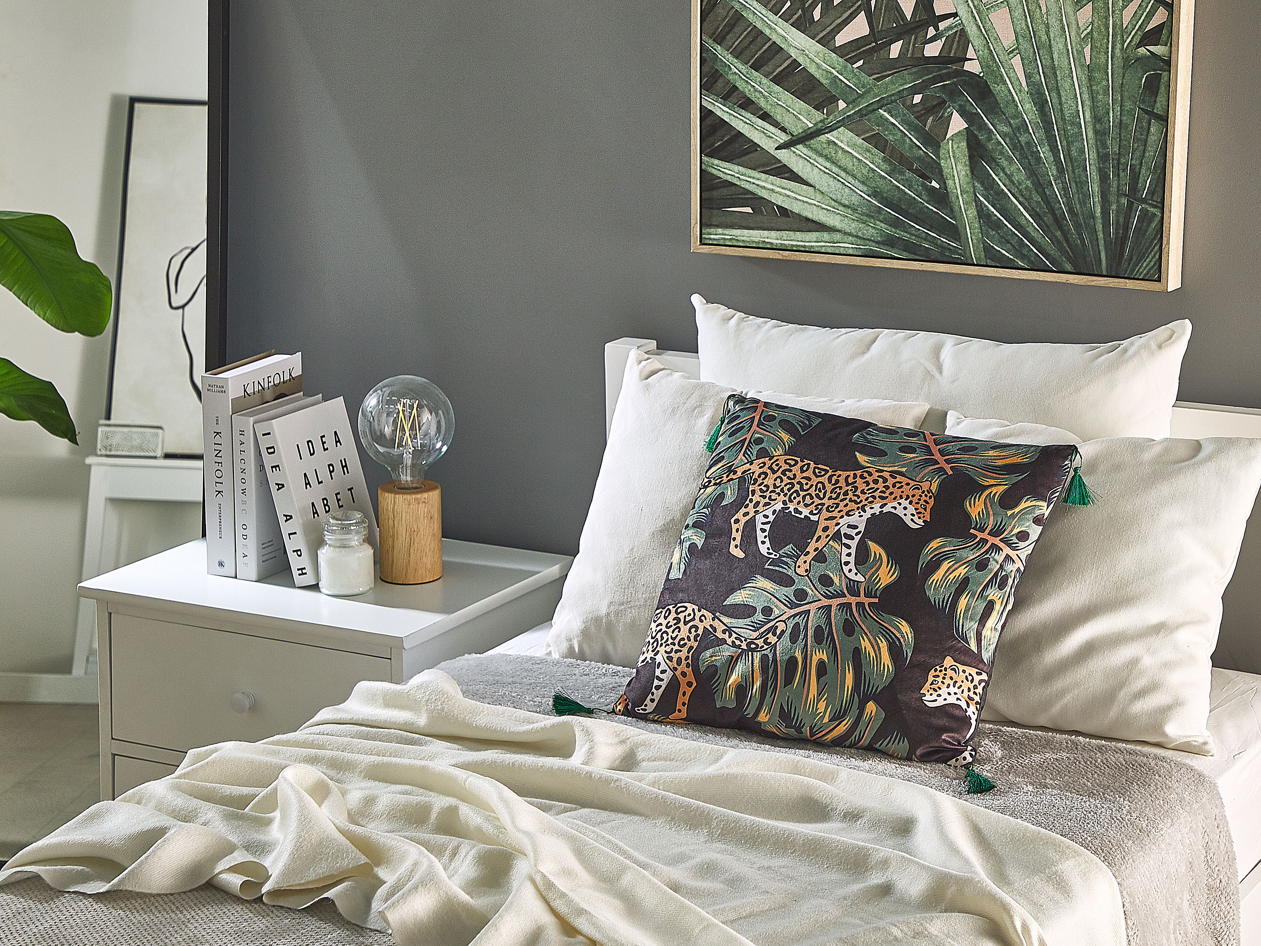 Set of 2 Decorative Cushions KUHI Velvet 45 x 45 cm Black Animal Pattern