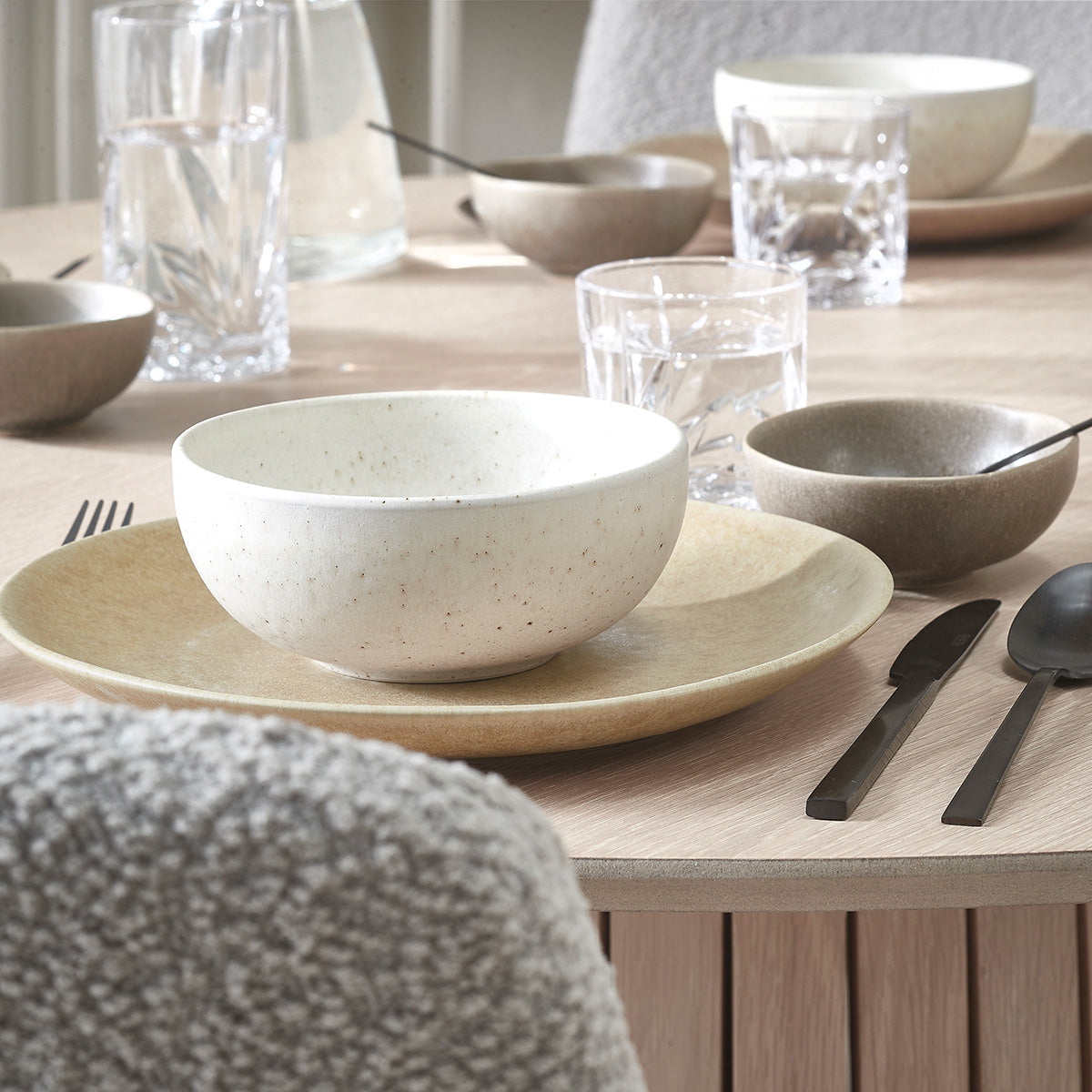Blokker Mixed Ceramics Dinerborden 4st. - Ø 26,5 cm - Zand