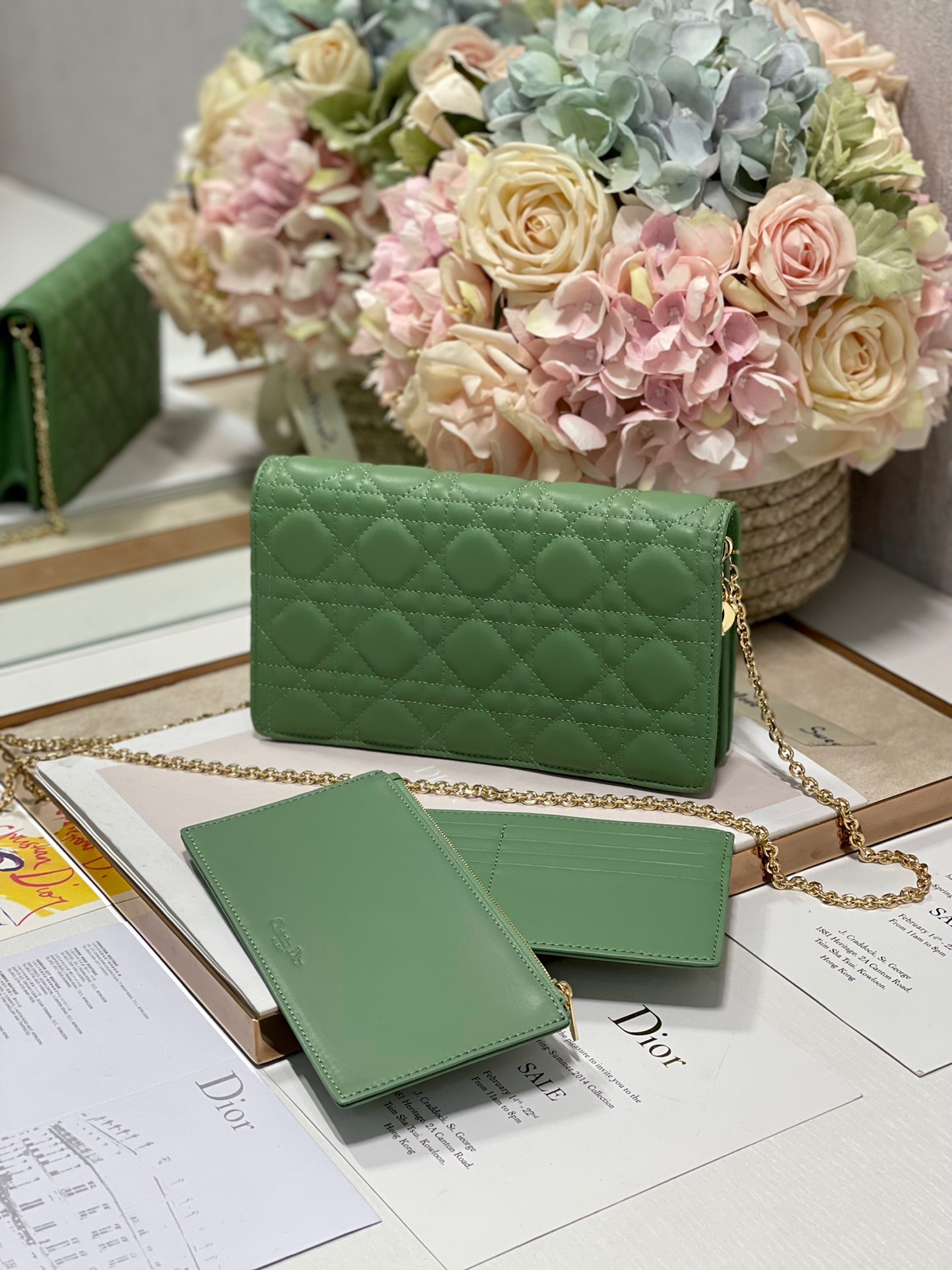 Christian Dior Lady Dior Pouch Turquoise, For Women, Women’s Handbags 8.5in/21.5cm CD1:1High-quality replica
