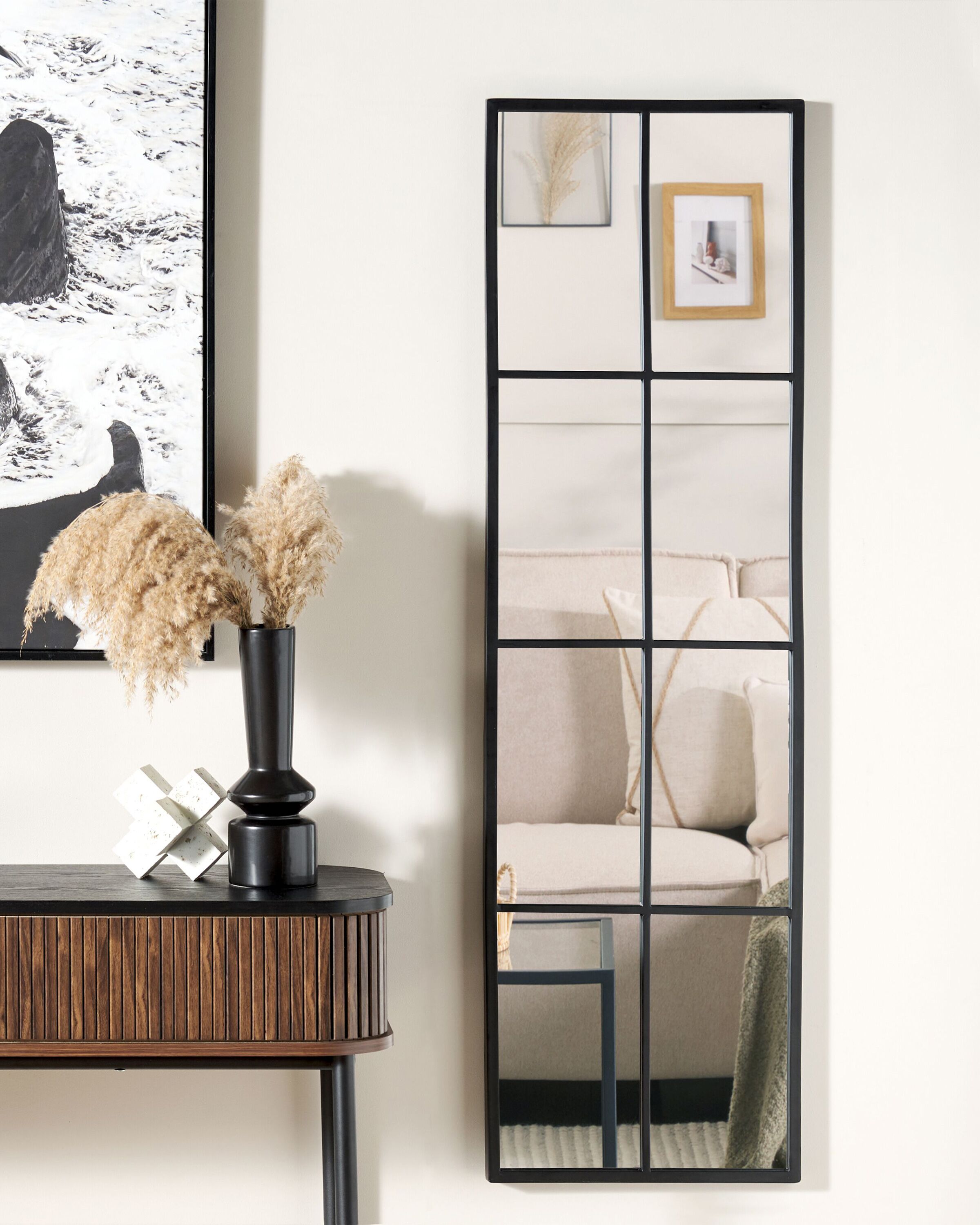 Wall Mirror CAMON 38 cm 132 cm Metal Black