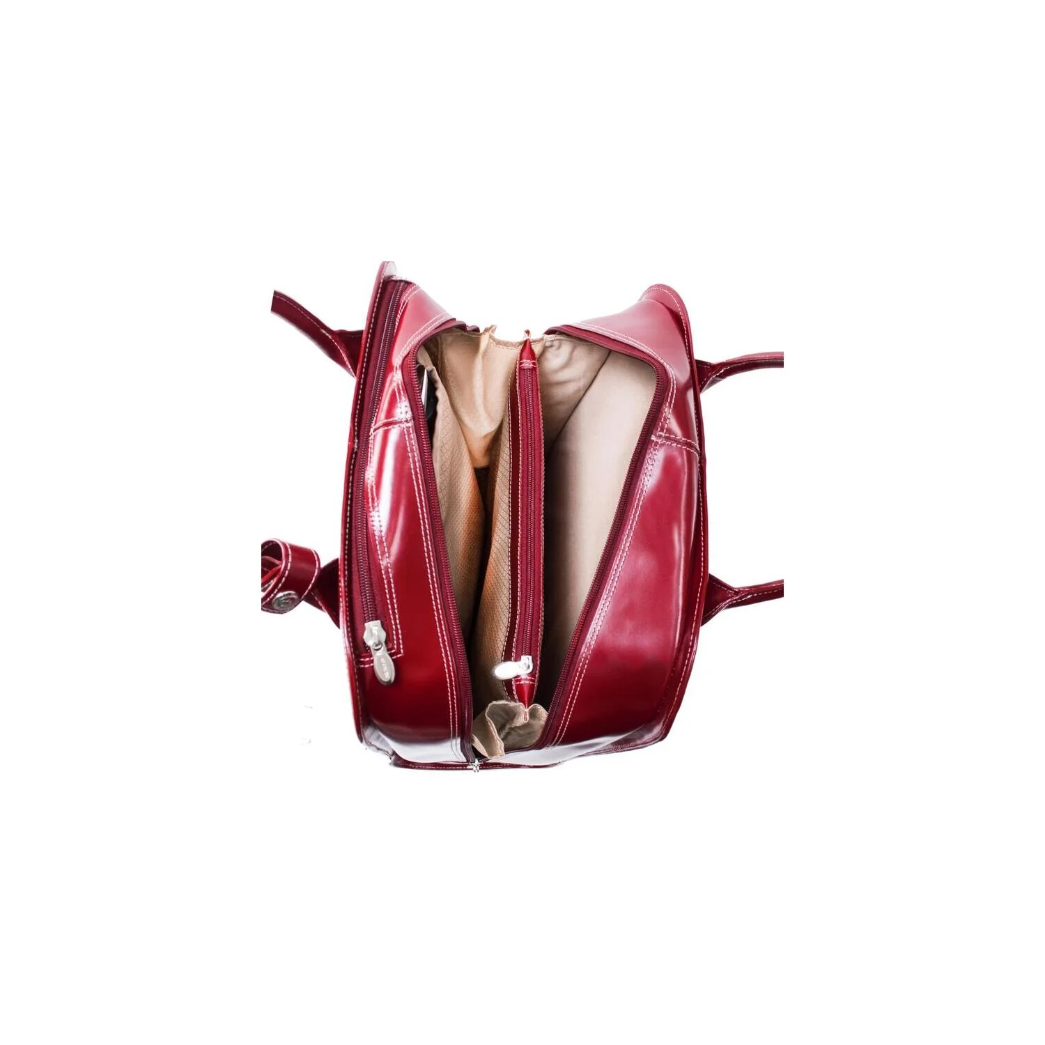 15.6 in. Uptown Leather Vertical Wheeled Ladies Briefcase, Red - 13.5 x 6 x 16 in. - Image 6