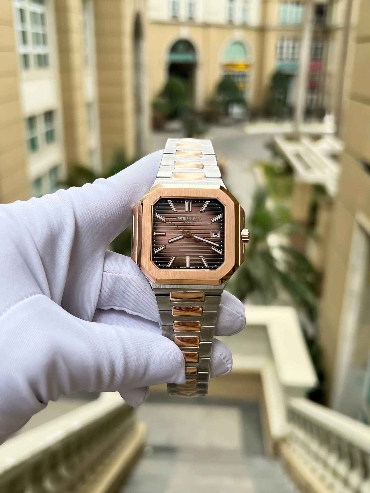 Patek Philippe Cubitus 5821 Demi Rose Gold Replica 11 Watch Dial Square Chocolate 45mm - Top club