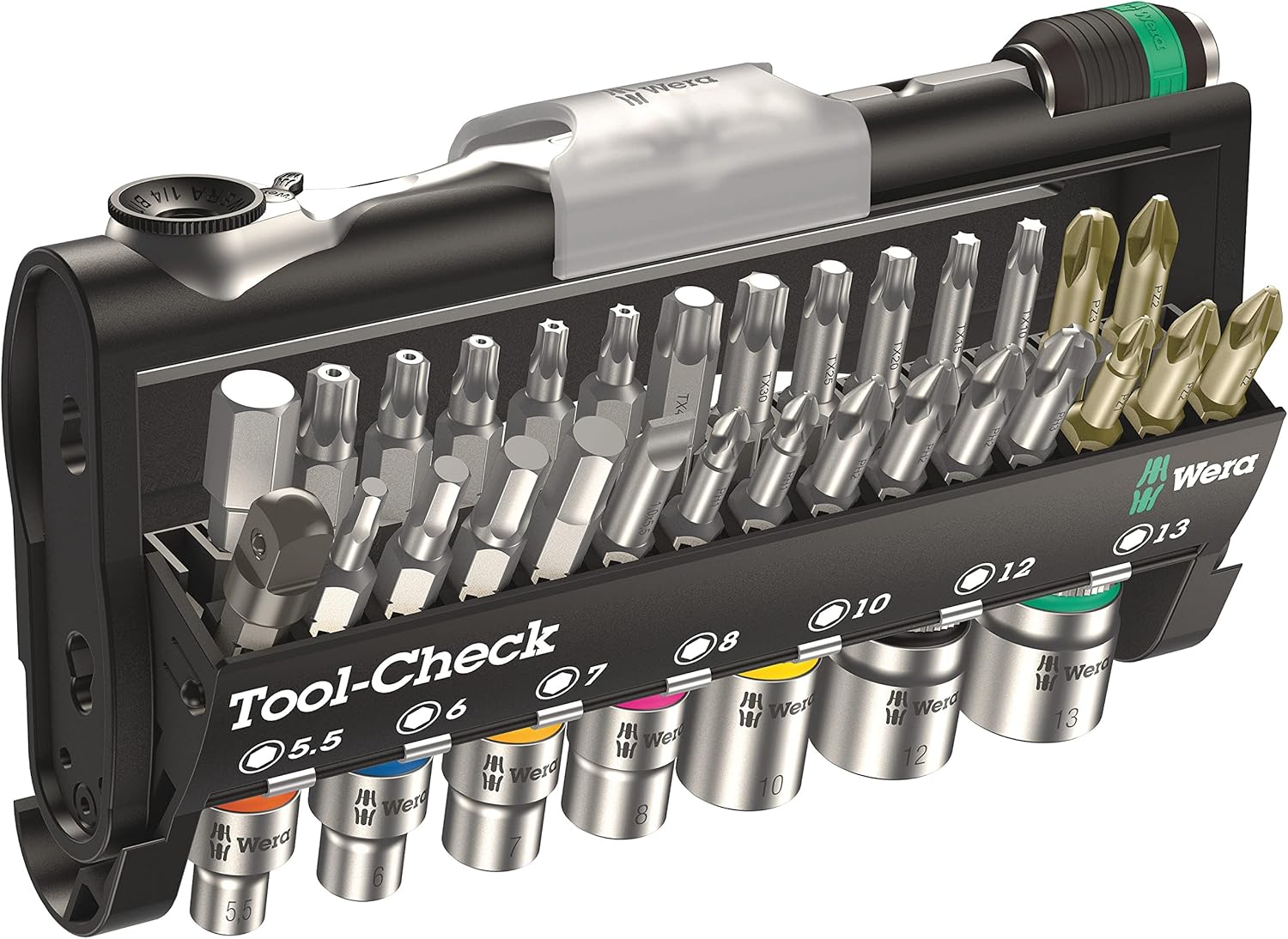 Wera 05073220001 Tool-Check 1 Bits Assortment With Ratchet + Sockets