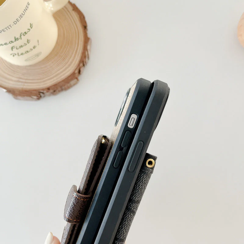 Coach iPhone Case With Wallet And Crossbody Strap Black -XK240402 - Wholesale & Influencer