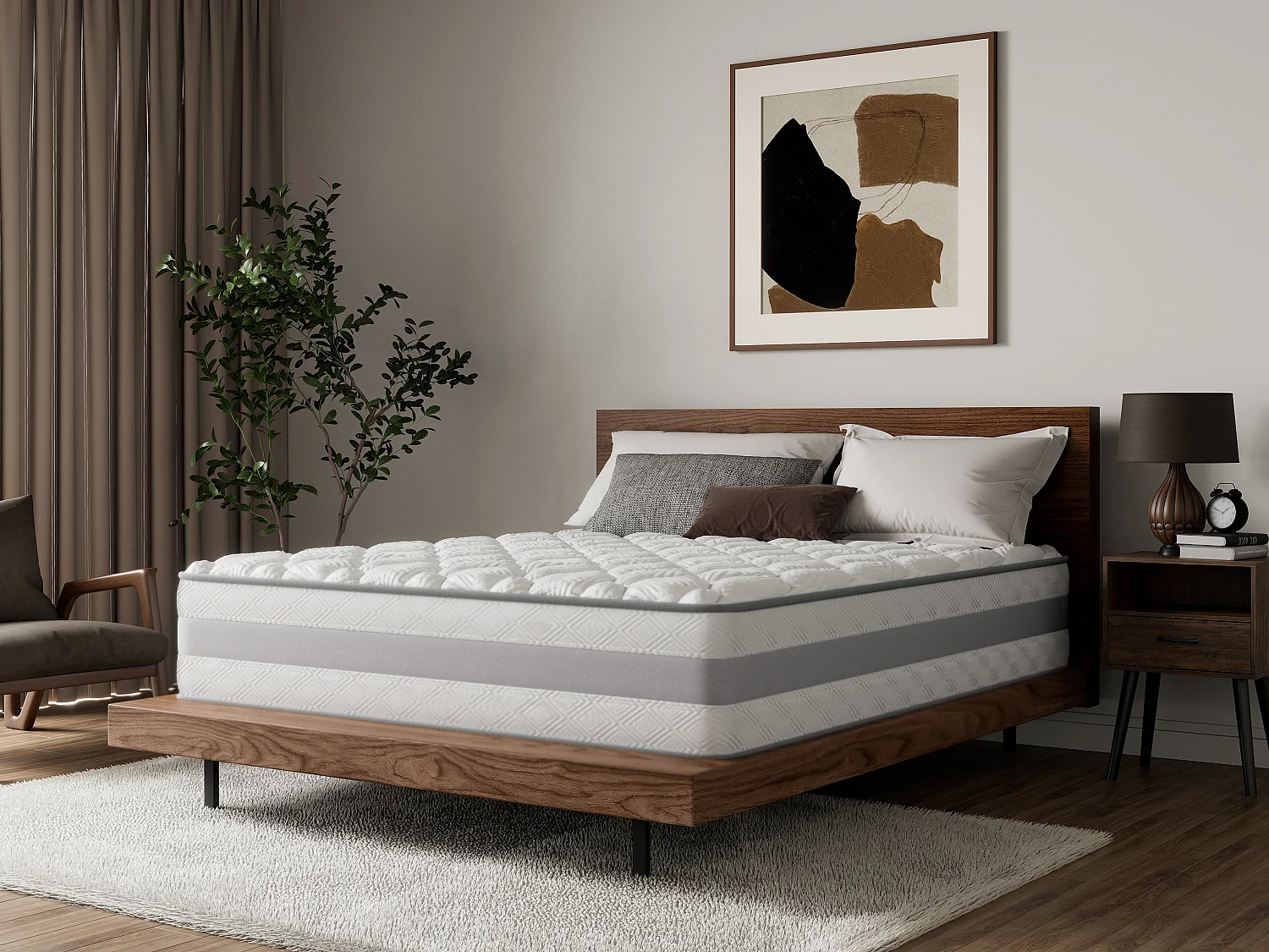Matelas 140 x 200 cm ressorts ensachés 7 zones, soutien équilibré, mousse confort ép. 25 cm - HOMAVO