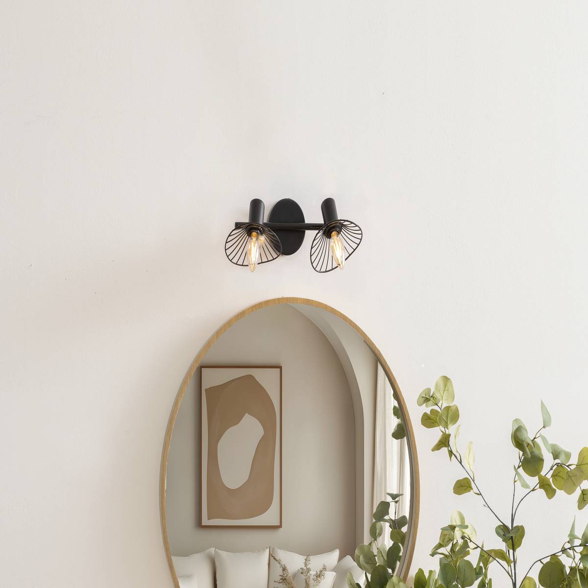 Wall/Ceiling Light "Adelia" Black, 28x12.5 cm