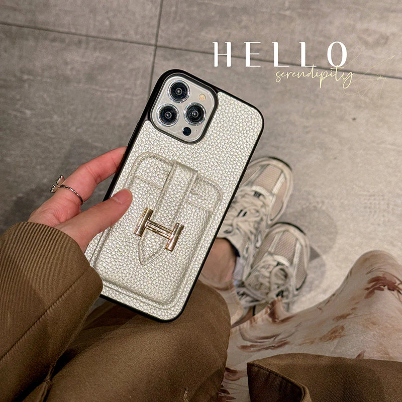H Card Holder Leather iPhone Case - Wholesale & Influencer