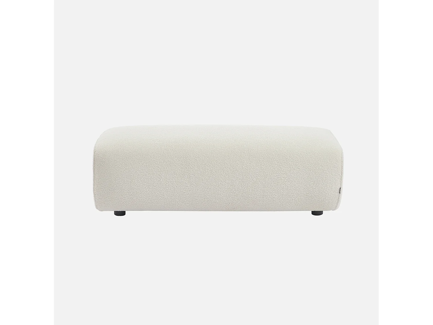 Pouf. module pour canapé. repose-pieds pour canapé d'angle 2 places en bouclette crème. L 123 x P 60 x H 41cm - Wallas