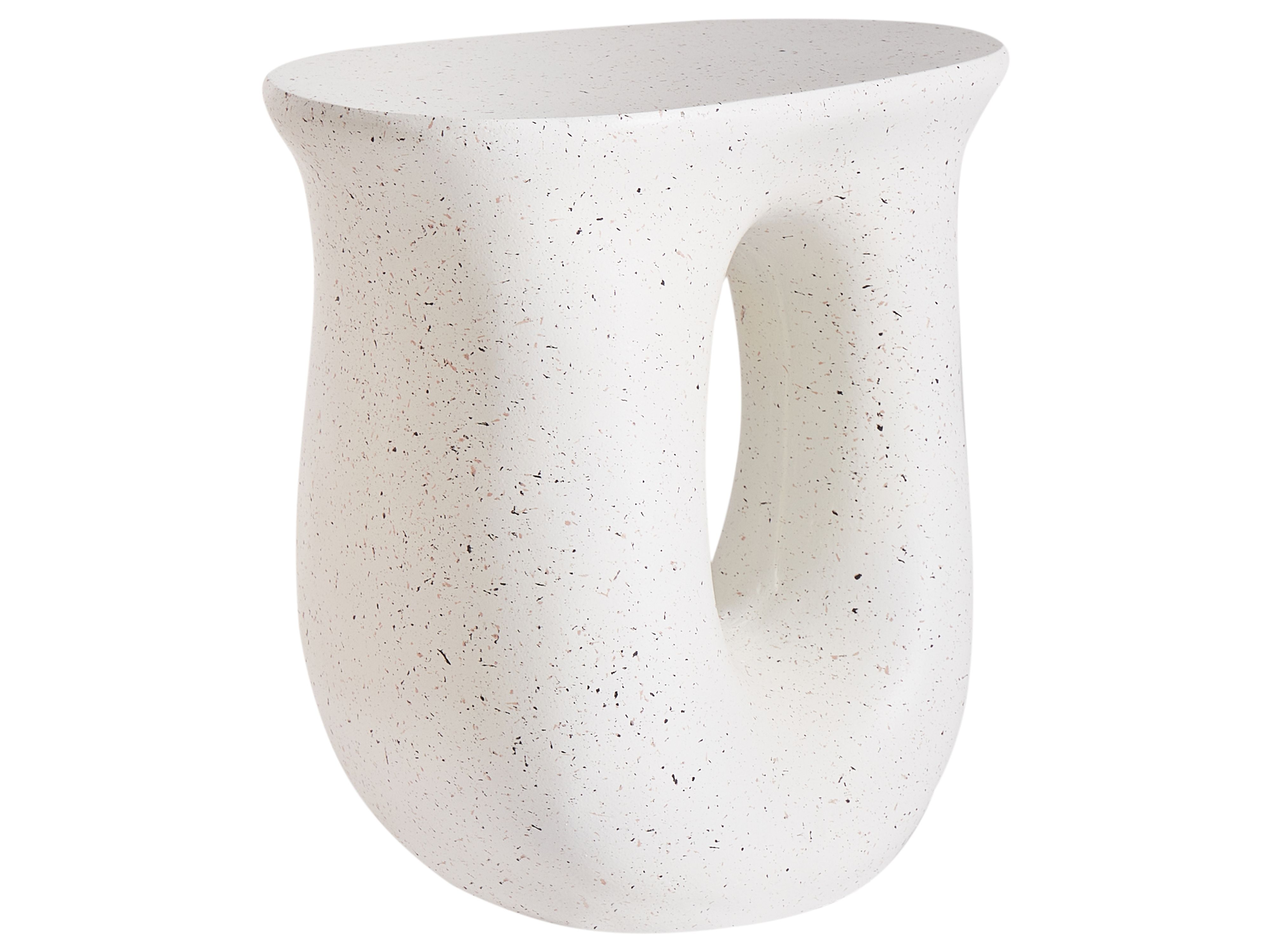 Side Table IDRO 42 cm 28 cm Terrazzo Effect White Terrazzo
