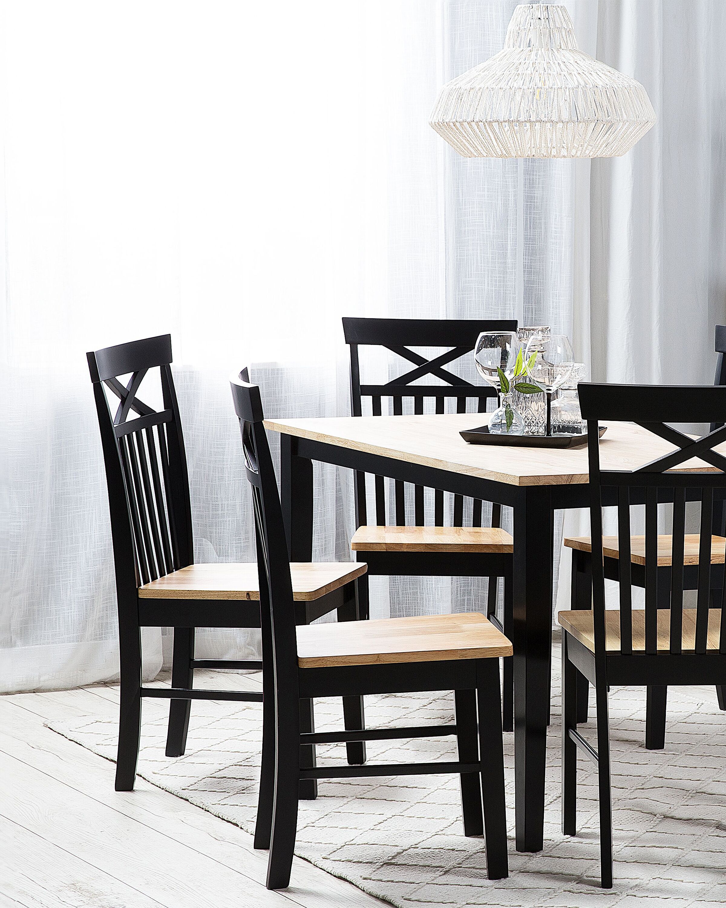Set of 2 Dining Chairs HOUSTON Wood Black