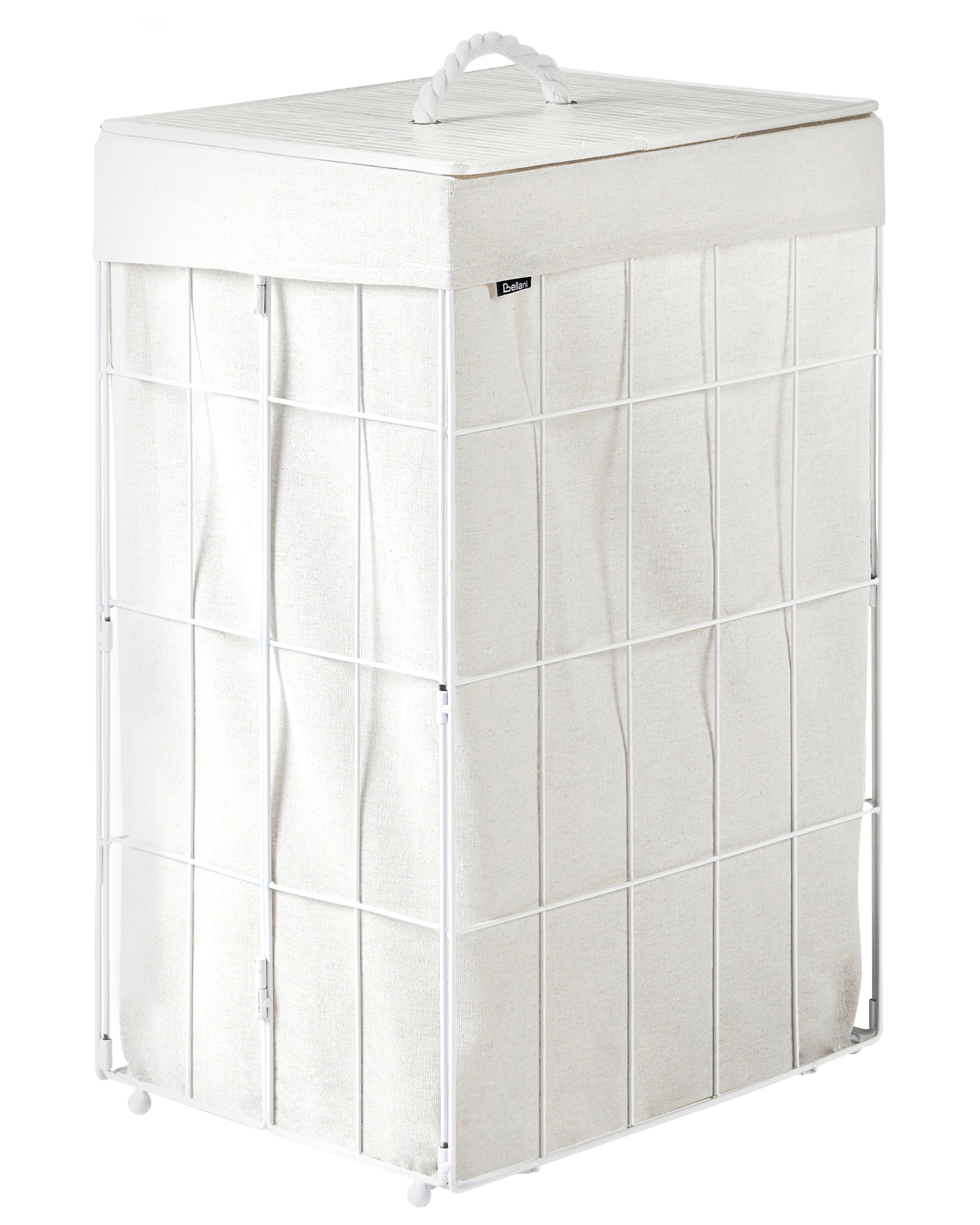 Laundry Basket APOTERI Metal White 72 L