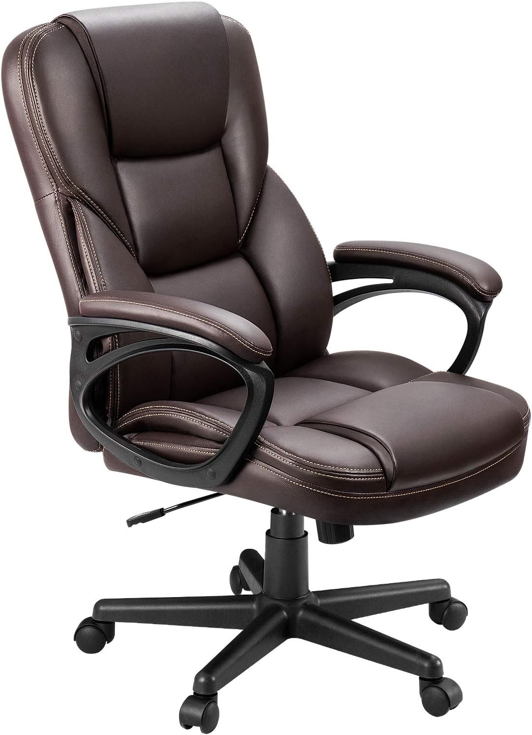 Furmax Office Executive Chair High Back Adjustable Managerial Home Desk Chair, Swivel Computer PU Leather Chair with Lumbar Support (Brown)