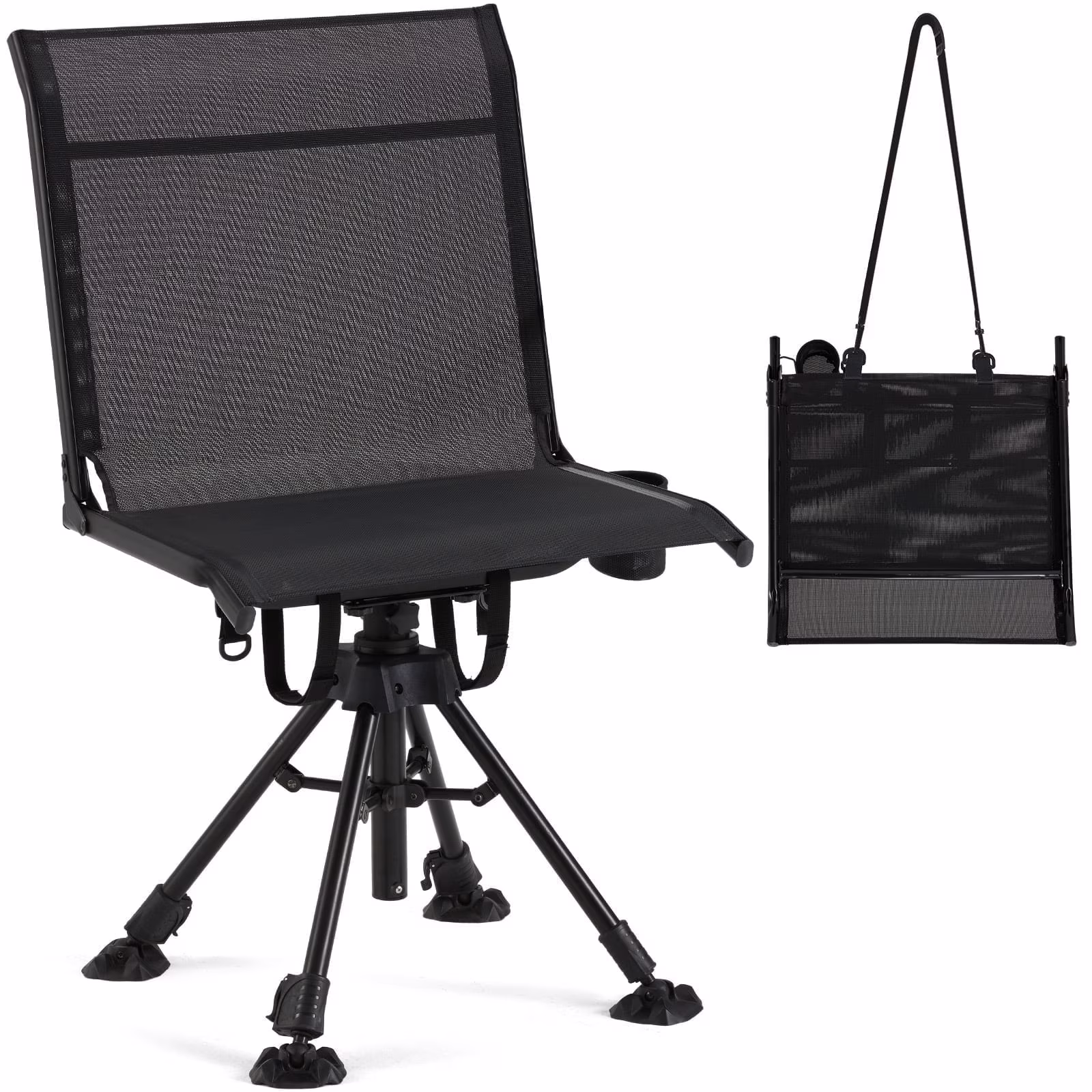 Danrelax 360�� Silent Camo Hunting Blind Chair, Armrests, Side Pouch, Telescopic Legs - Image 14