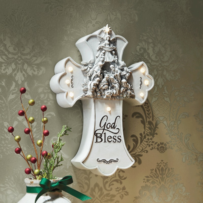God Bless Family LED Cross - MIDNIGHT VELVET CATALOG