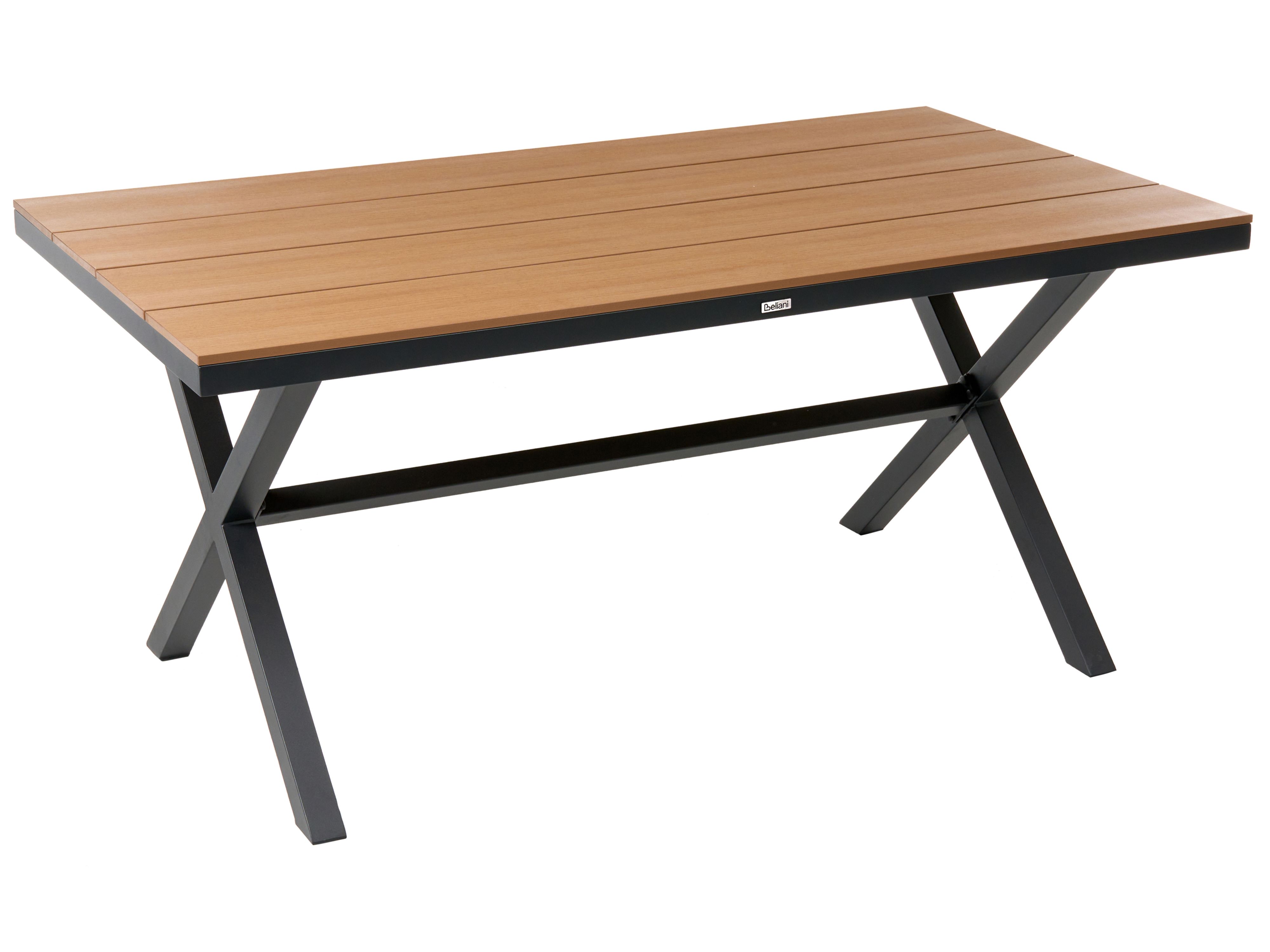 Garden Dining Table TIANO 160 cm 90 cm Metal Black