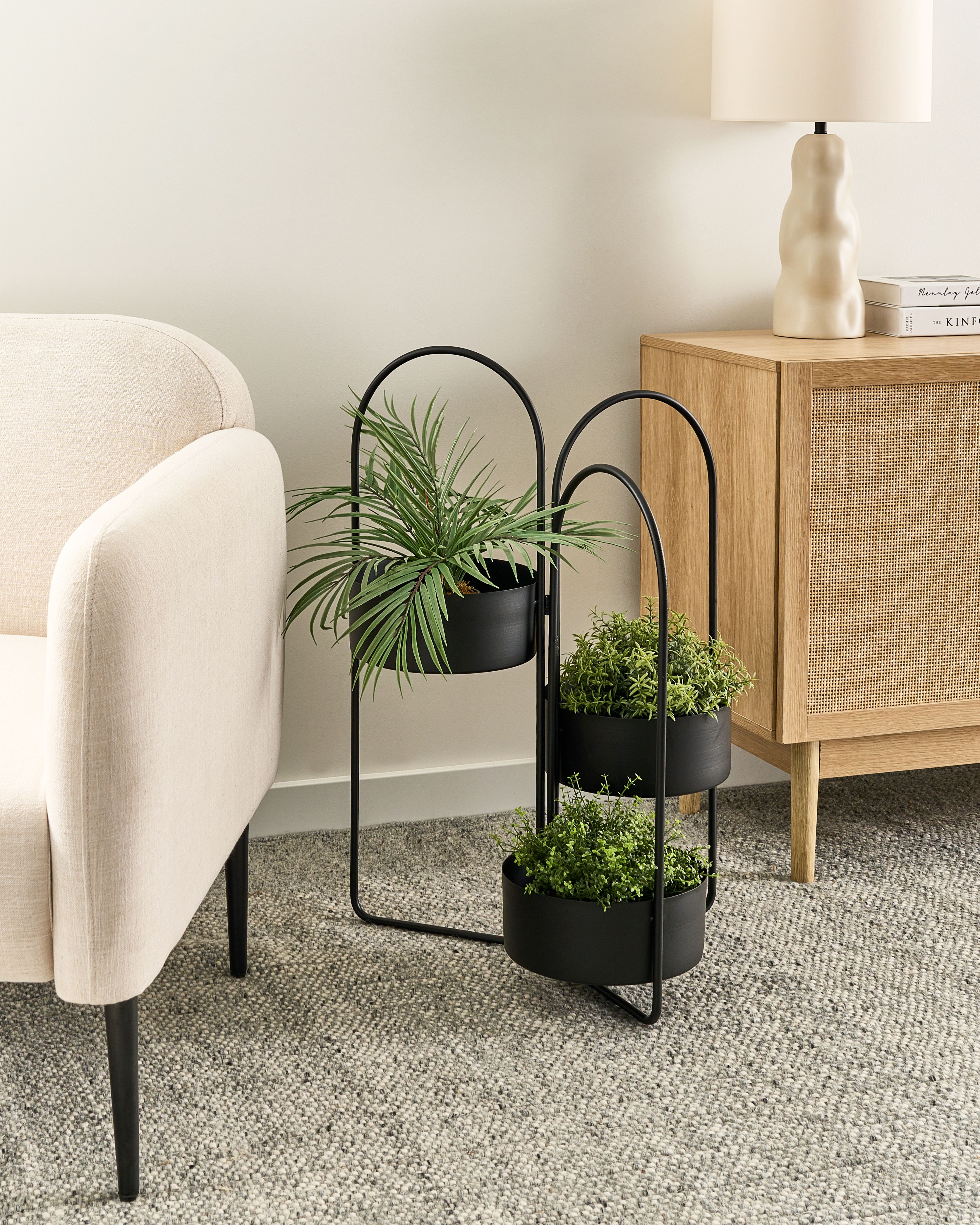 Plant Stand COLUTENA Metal 56 cm Black