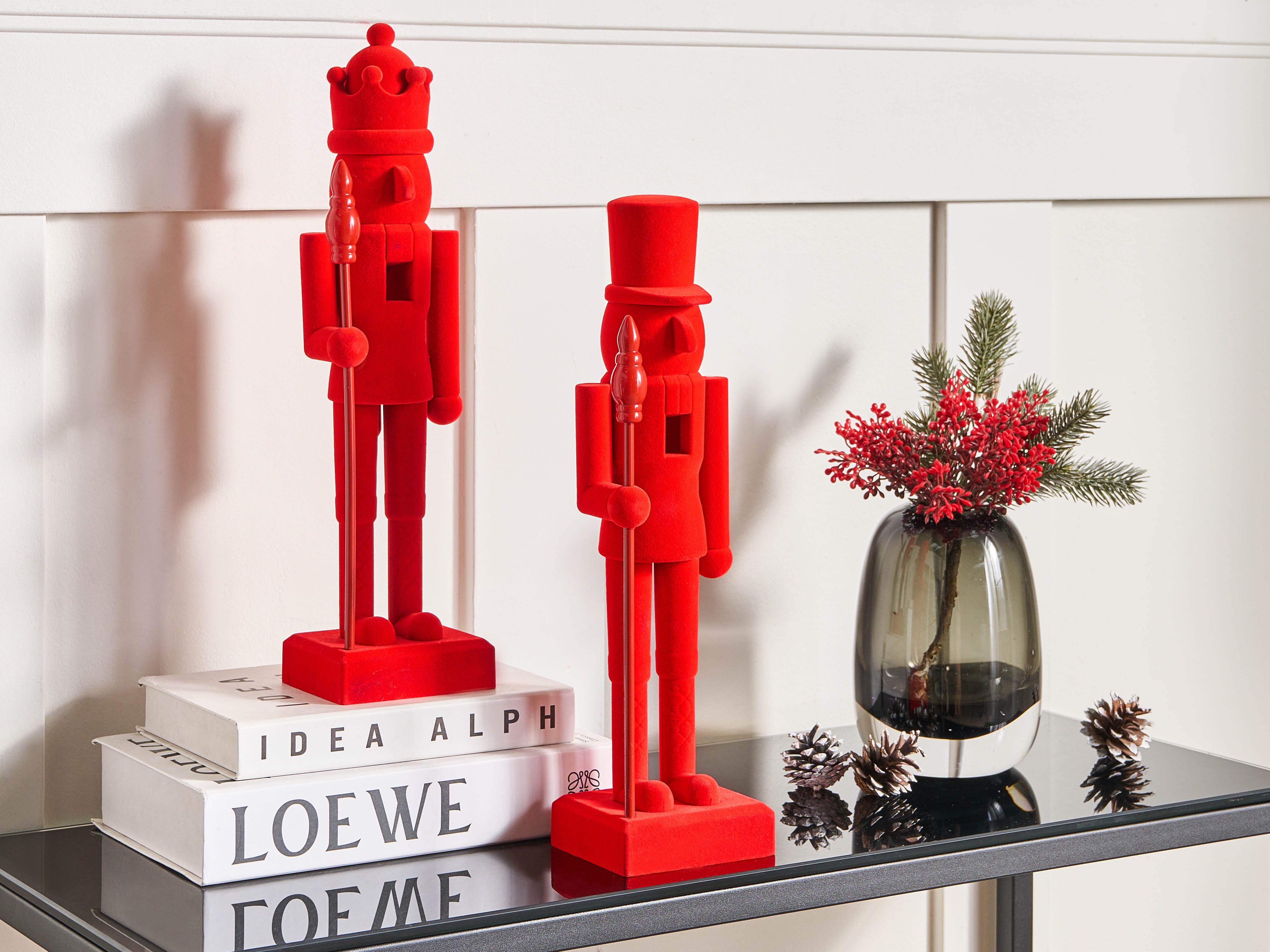 Set of 2 Figurines FLATEY Nutcracker 40 cm Red