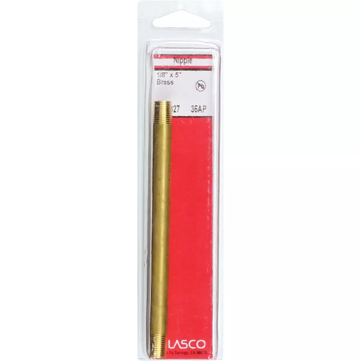 Lasco 1/8 In. x 5 In. Brass Nipple