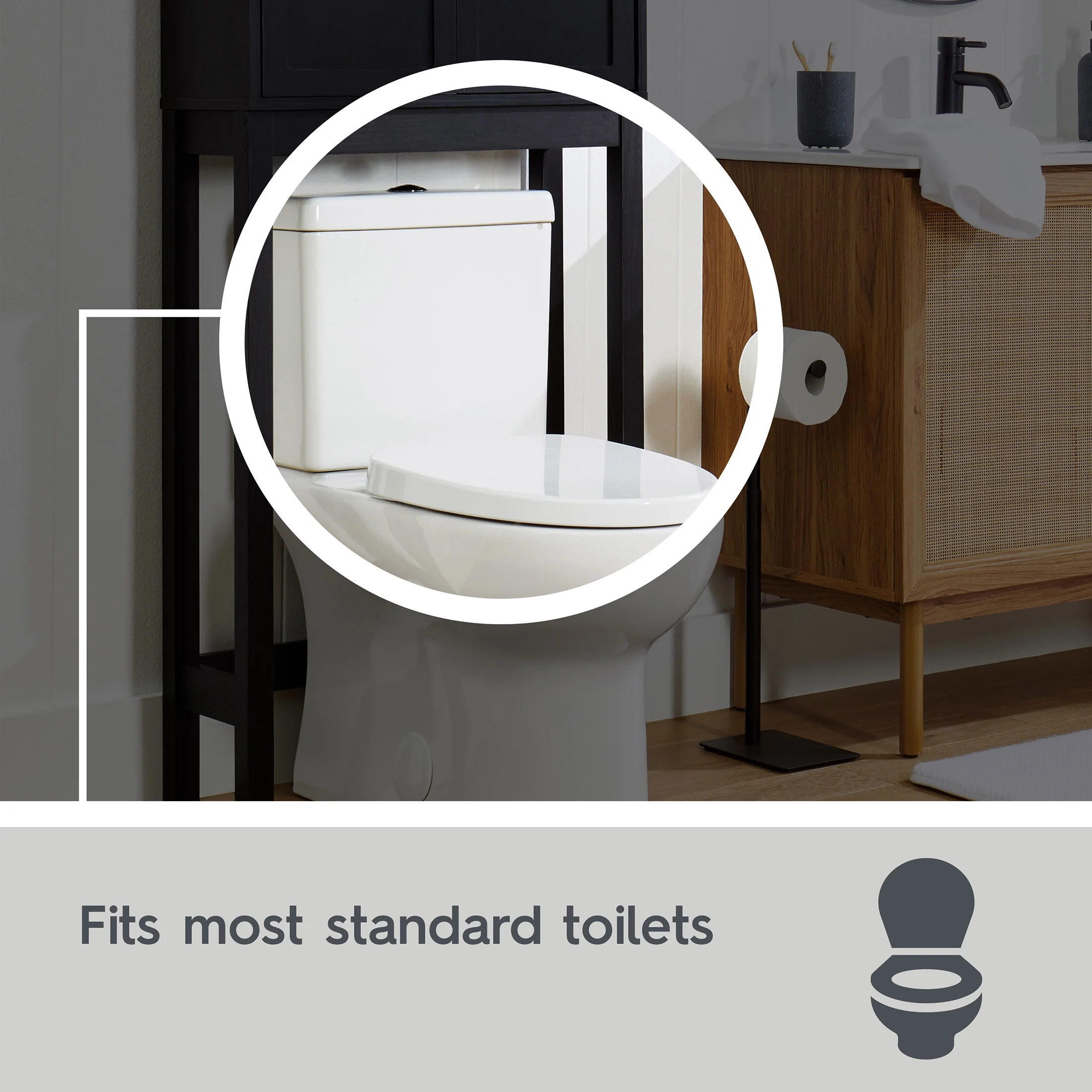 Better Homes & Gardens Juliet over-the-Toilet Space Saver Cabinet, 2 Adjustable Shelves, Black - Image 8