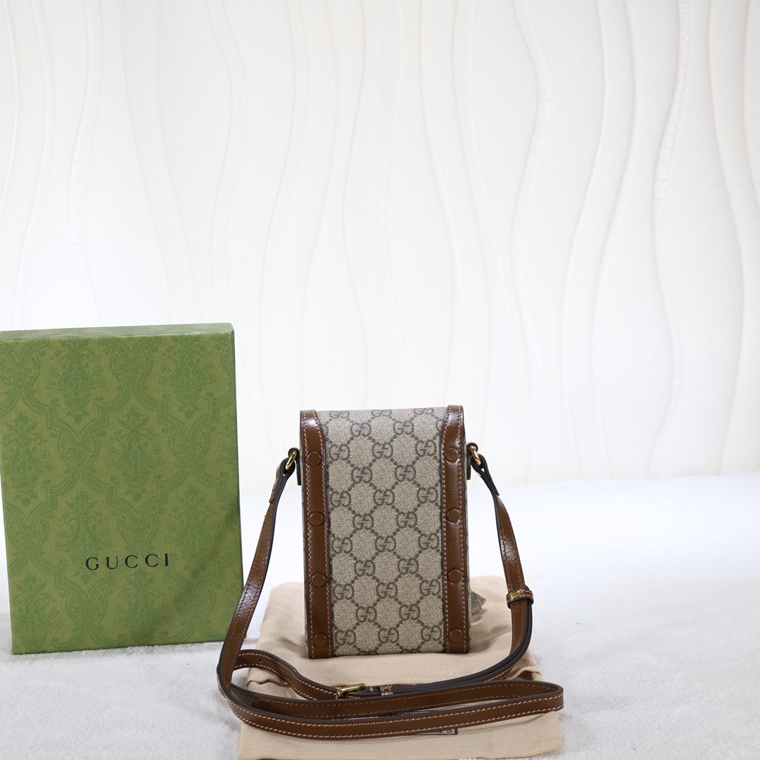 Replica Gucci Horsebit 1955 Mini Bag Monogram Canvas1:1High-quality replica