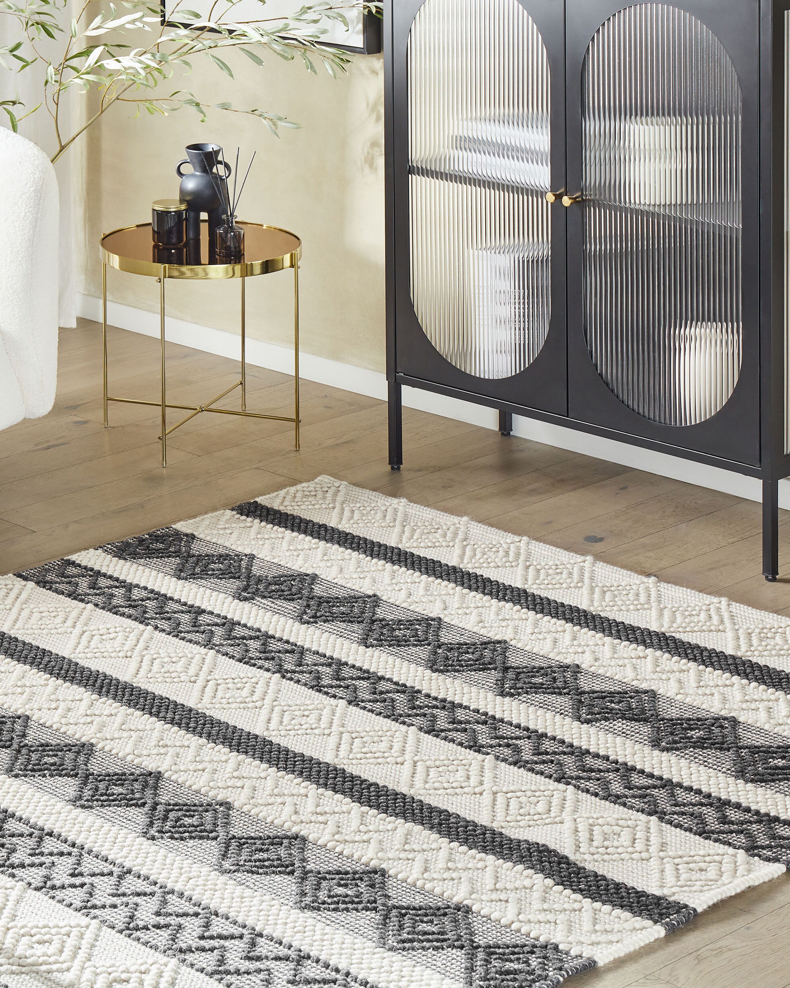 Rug DAVUTLAR Light Beige 160 x 230 cm Wool
