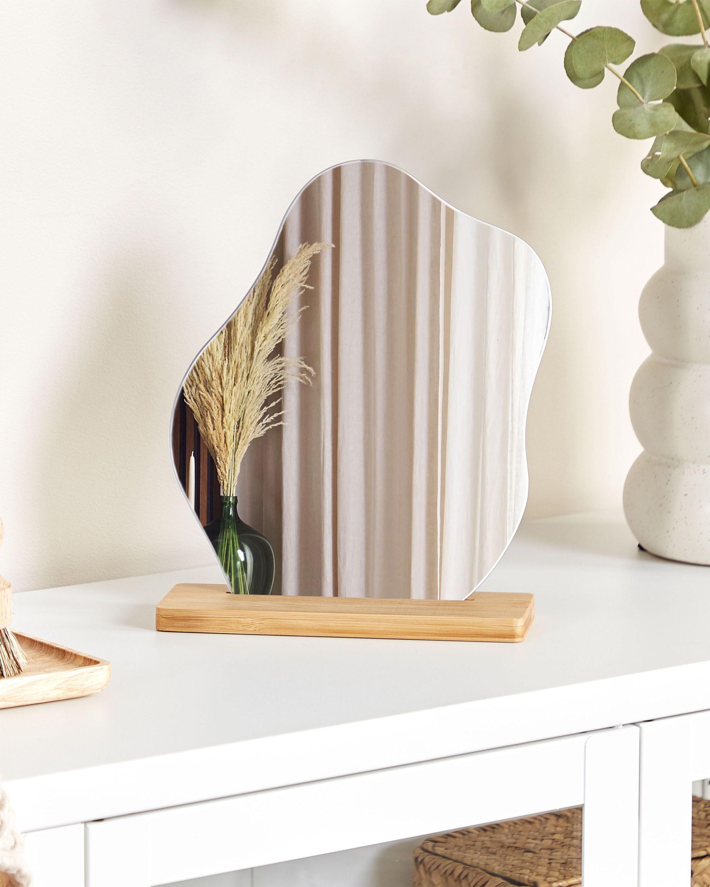 Standing Mirror LOZERE 19 cm 22 cm Bamboo Light Brown