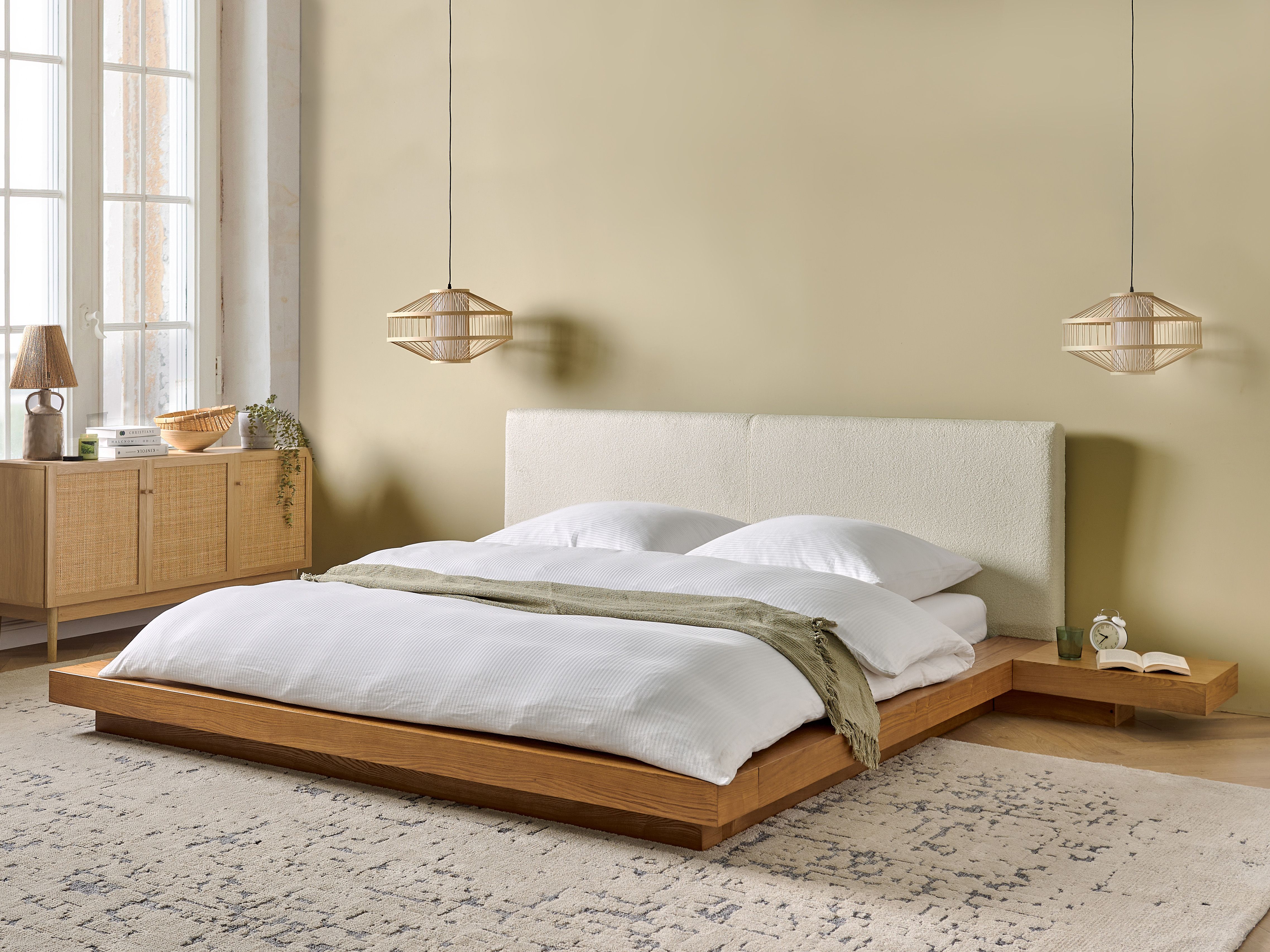 Waterbed Boucle ZEN 180 x 200 cm (EU Super King) Natural Ash Wood