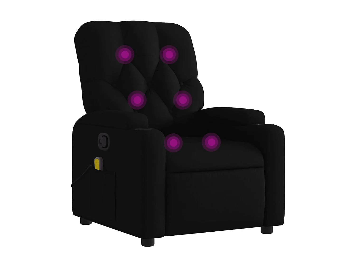 Fauteuil inclinable-Chaise de relax-Fauteuil de Massage noir tissu SHL1811