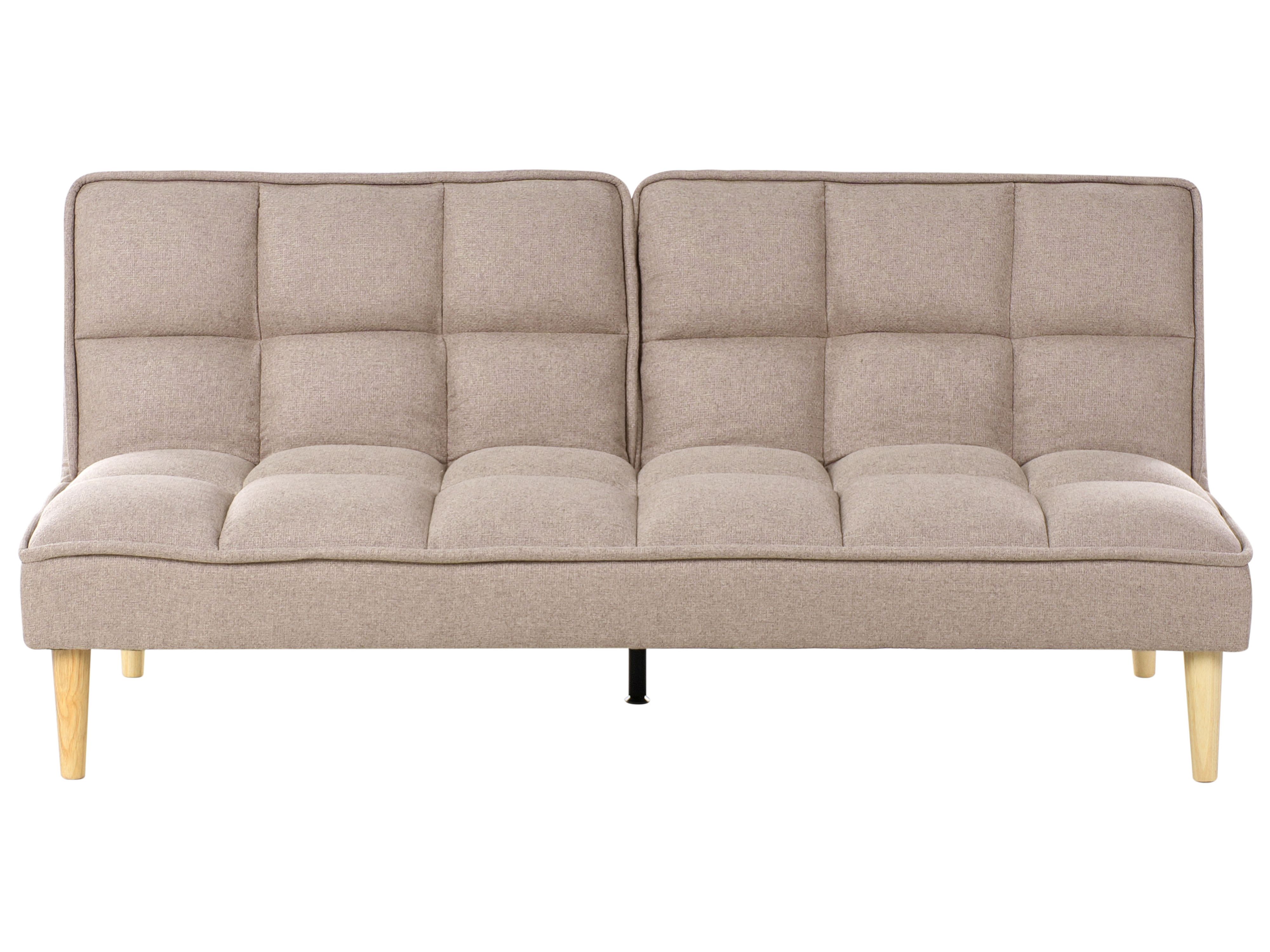 Sofa Bed 3 Seater SILJAN Fabric Light Brown