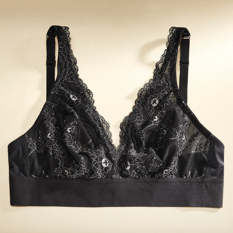 Lace Women's Bralette with Soft Stretch Lace and Wireless Comfort - MIDNIGHT VELVET CATALOG