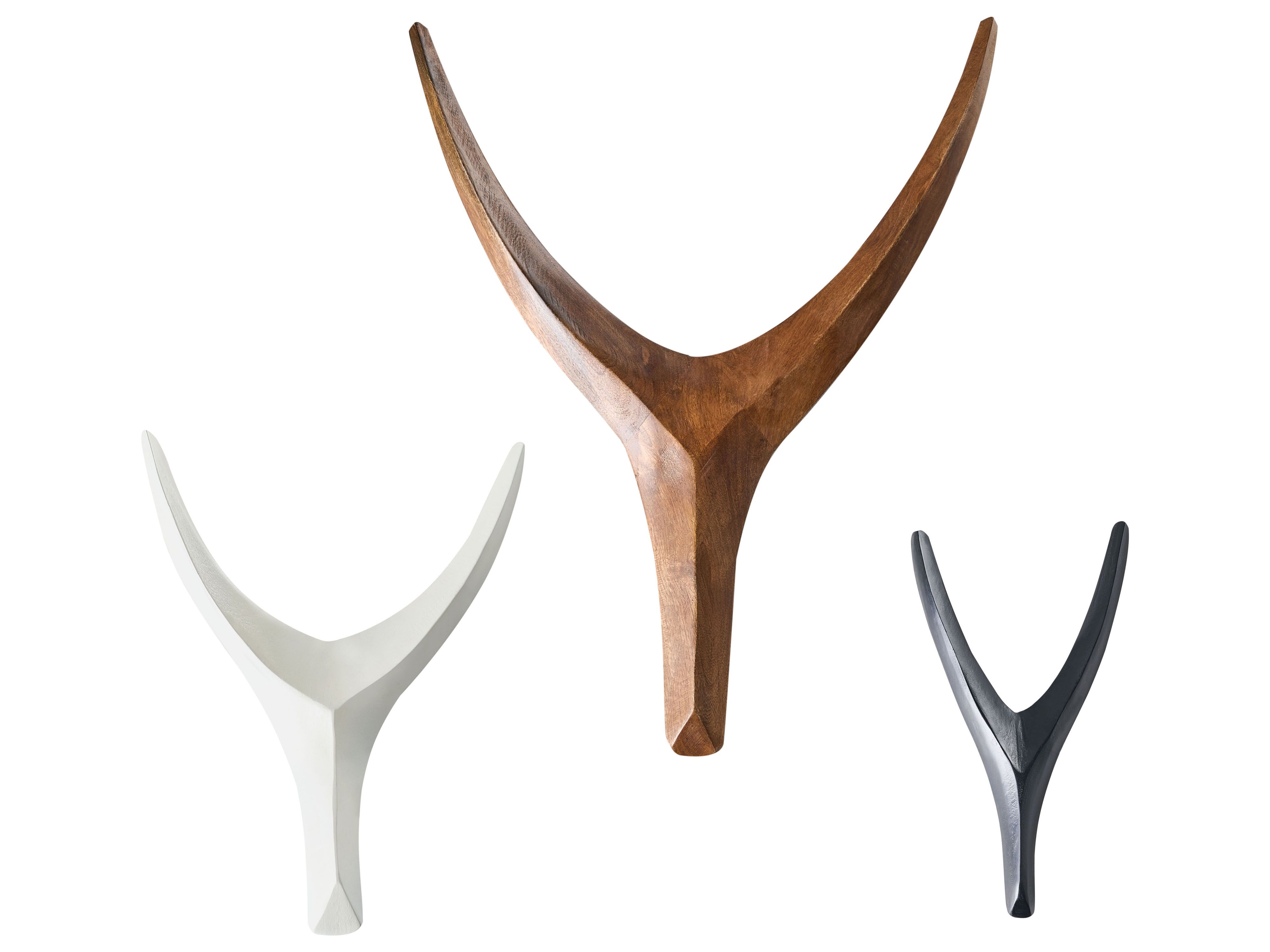 Set of 3 Hanging Decorations Moose Antler AUCHI Mango Wood 52/30/25 cm Multicolour