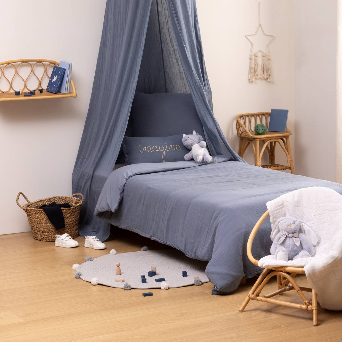 Children's Bedding Set "Lili" 2 pieces, 140x200 cm, Blue Grey