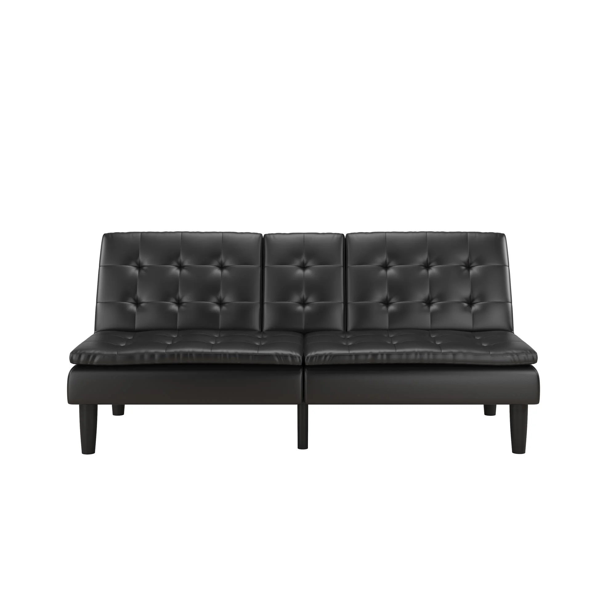 Mainstays Memory Foam 71.5" Futon with Cupholder and USB, Black Faux Leather - Image 15