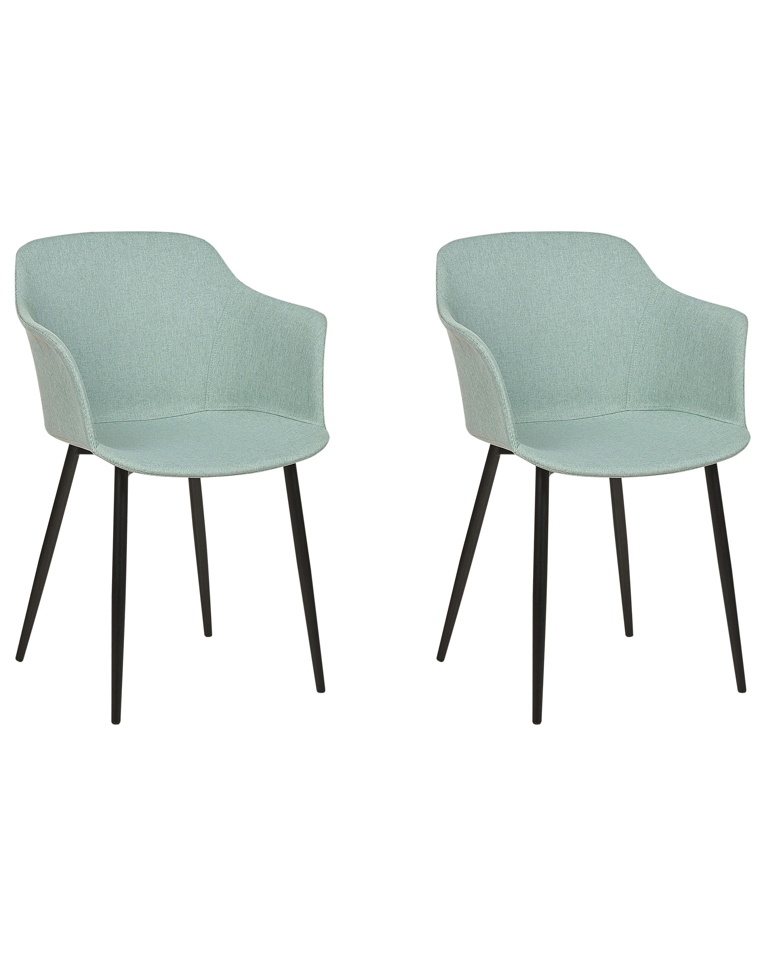 Set of 2 Dining Chairs ELIM Fabric Mint Green
