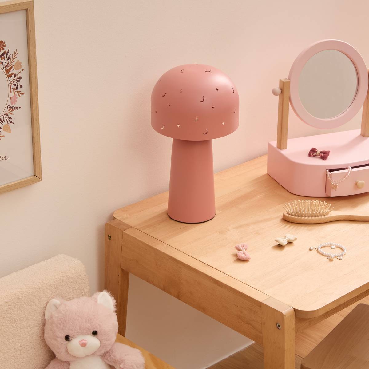 Children's Table Lamp "Starry" Pink, H.27 cm