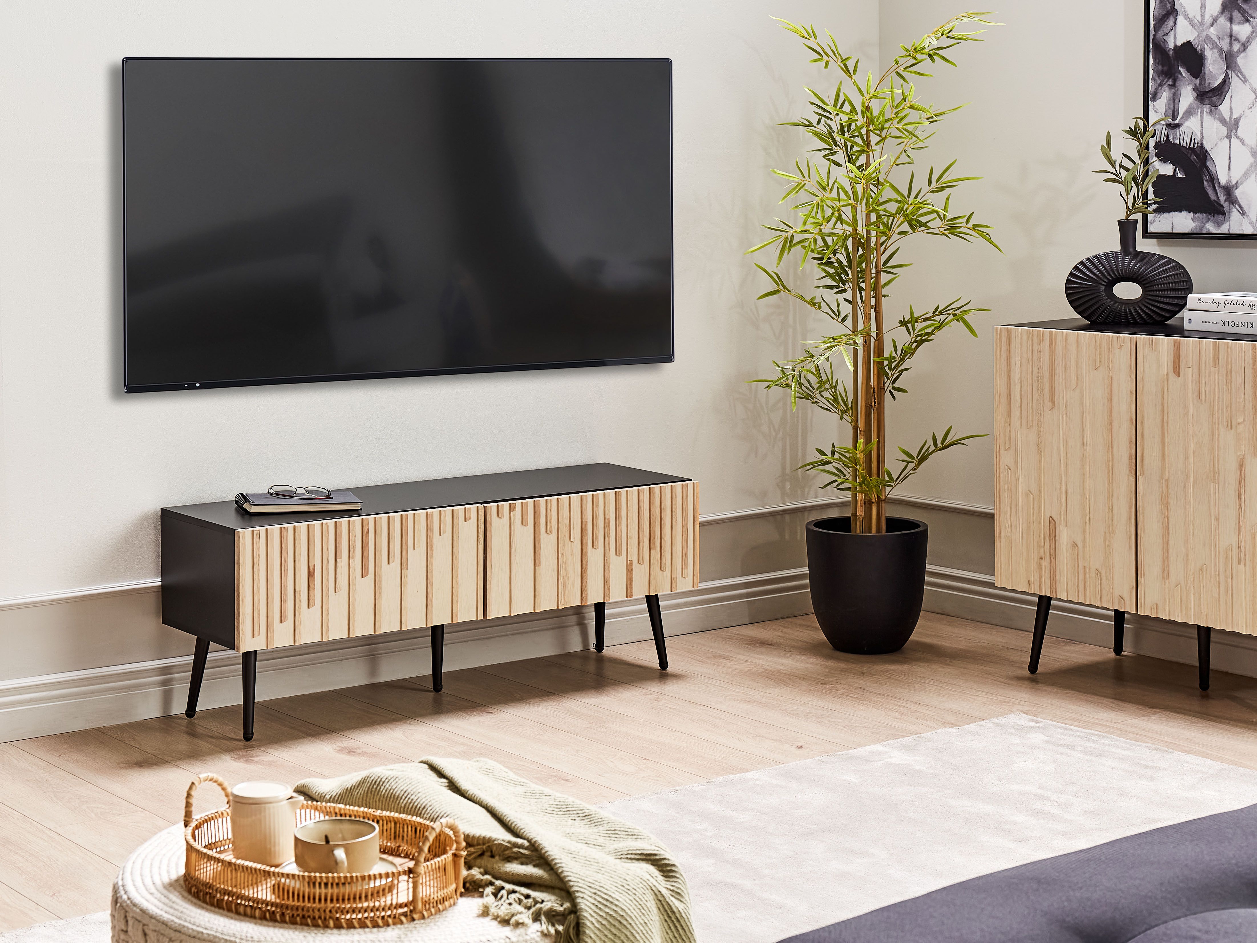 TV Stand DALCROSS Brown/ Black