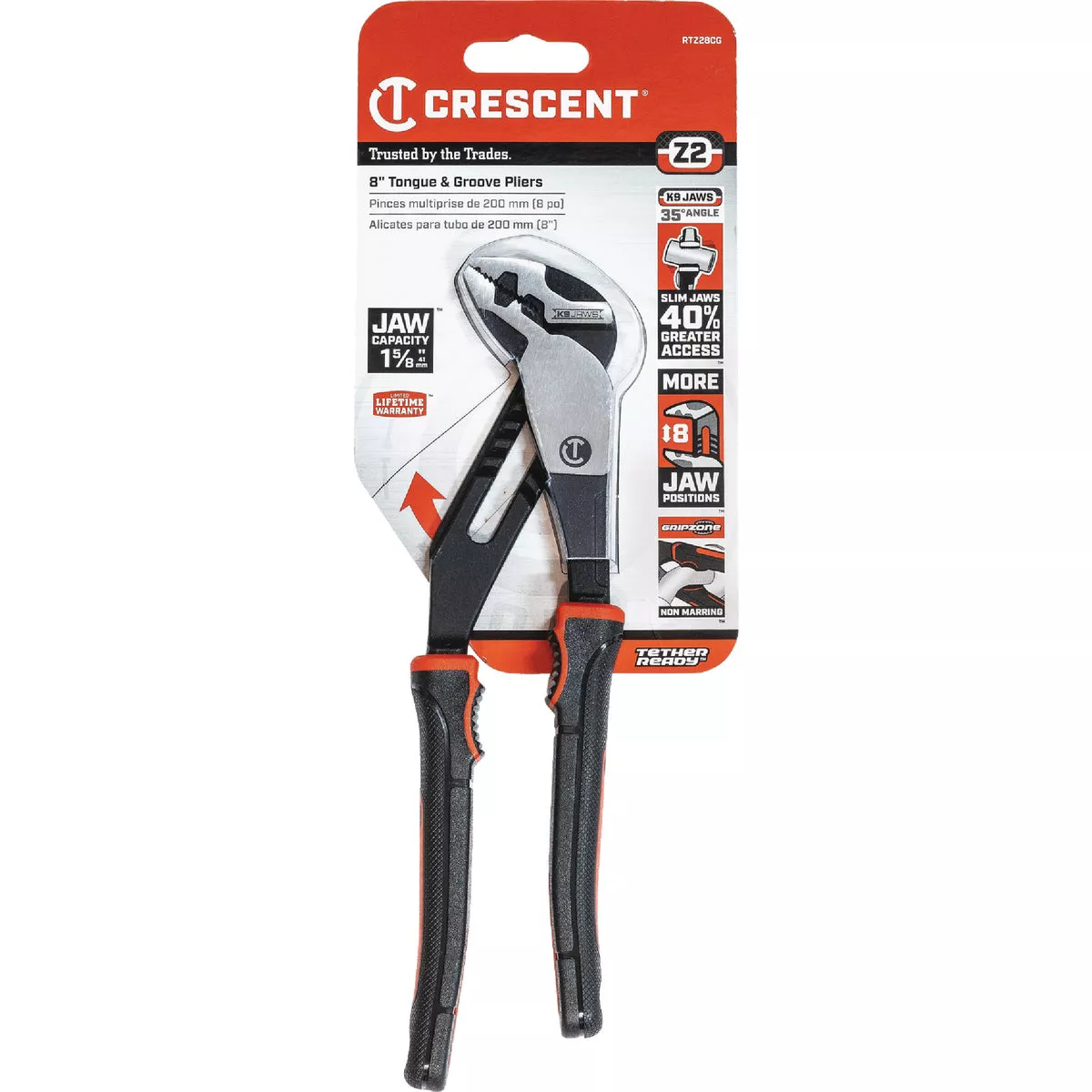 Crescent 8 In. Straight Jaw Tongue & Groove Pliers