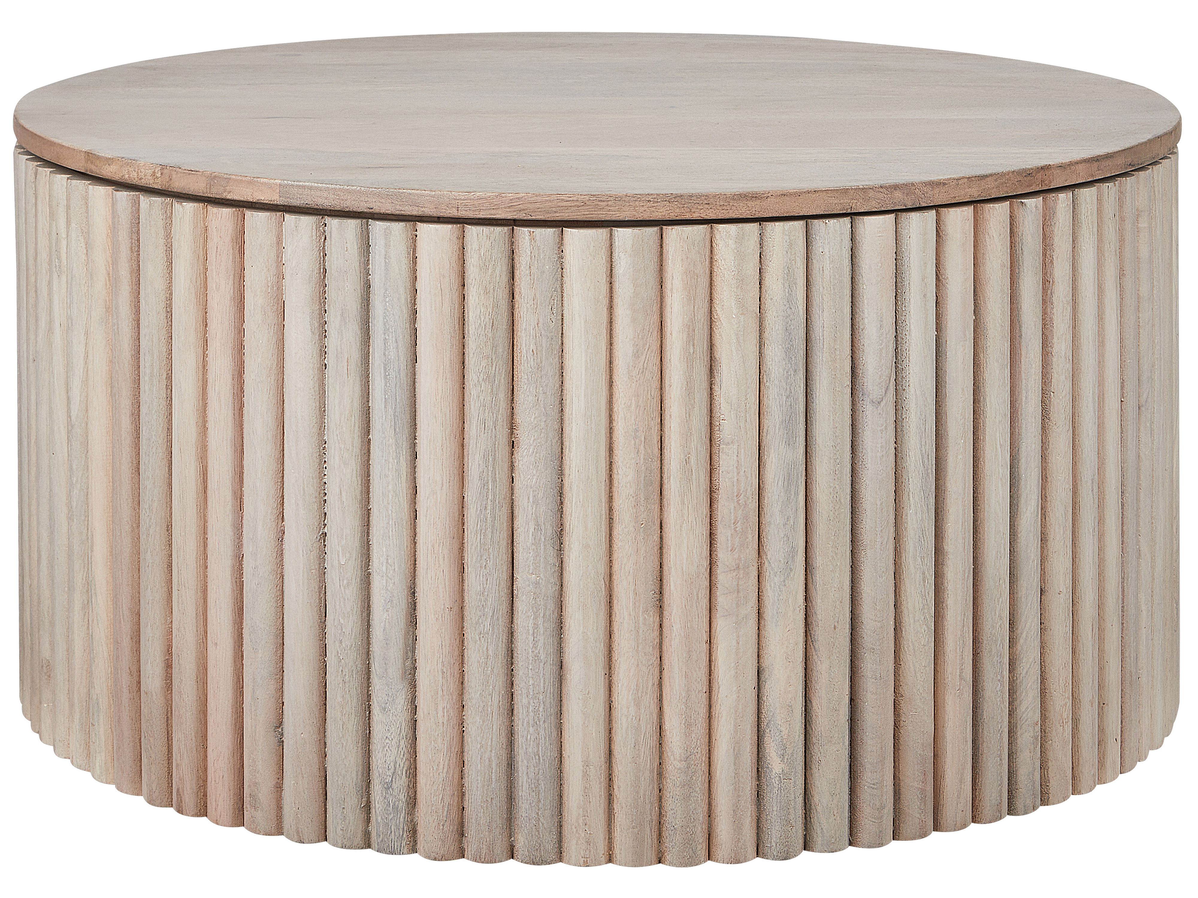 Coffee Table KIRKWOOD Mango Wood Light Brown with Storage
