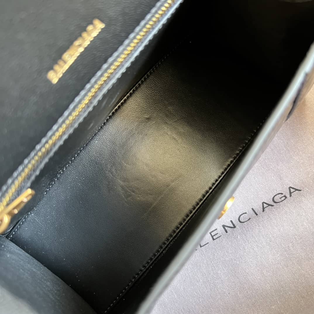Balenciaga Hourglass Leather Top Handle Replica Bag - Replicaclubs